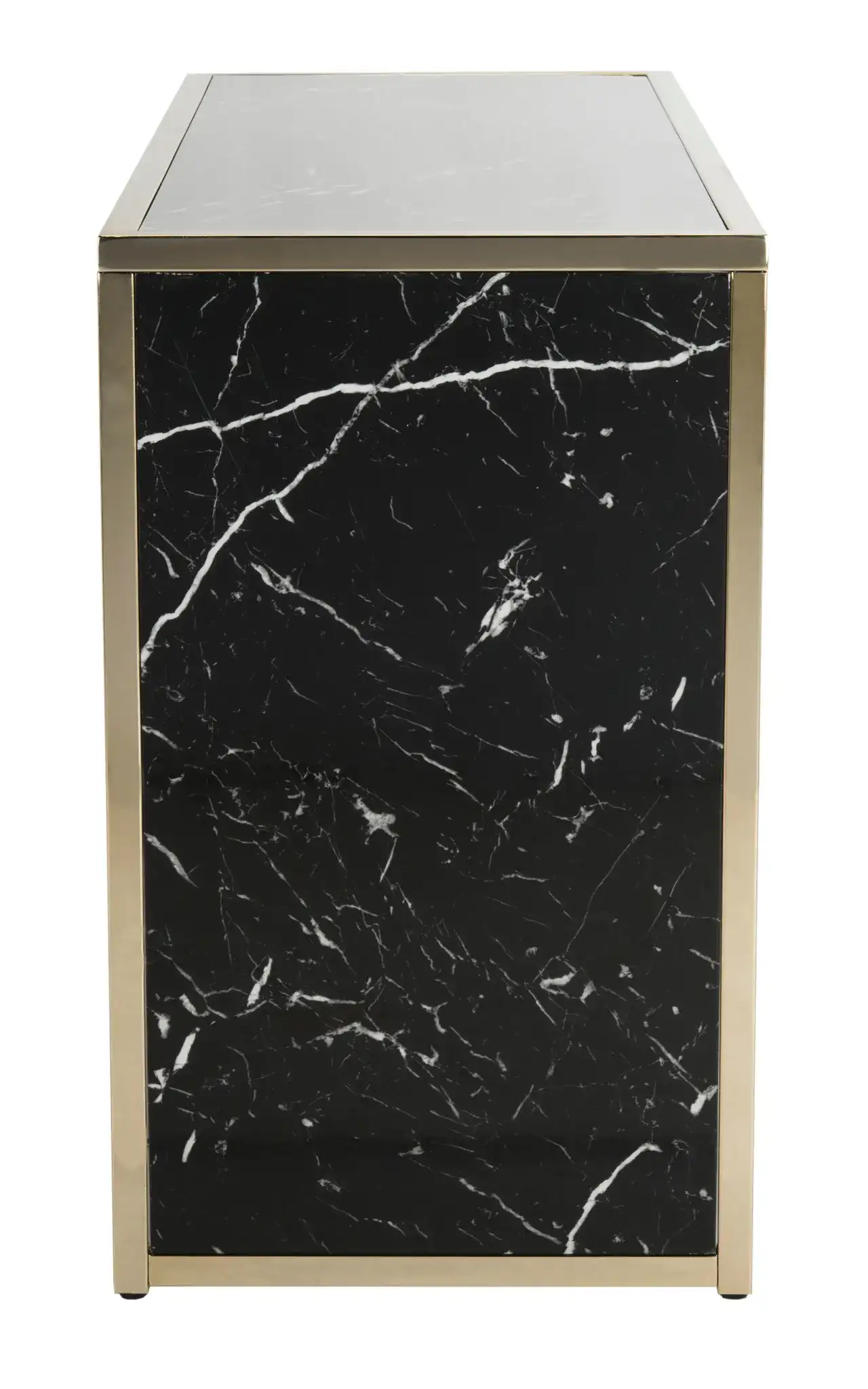 Kylie Console Table in Black Marble / Brass, detail view