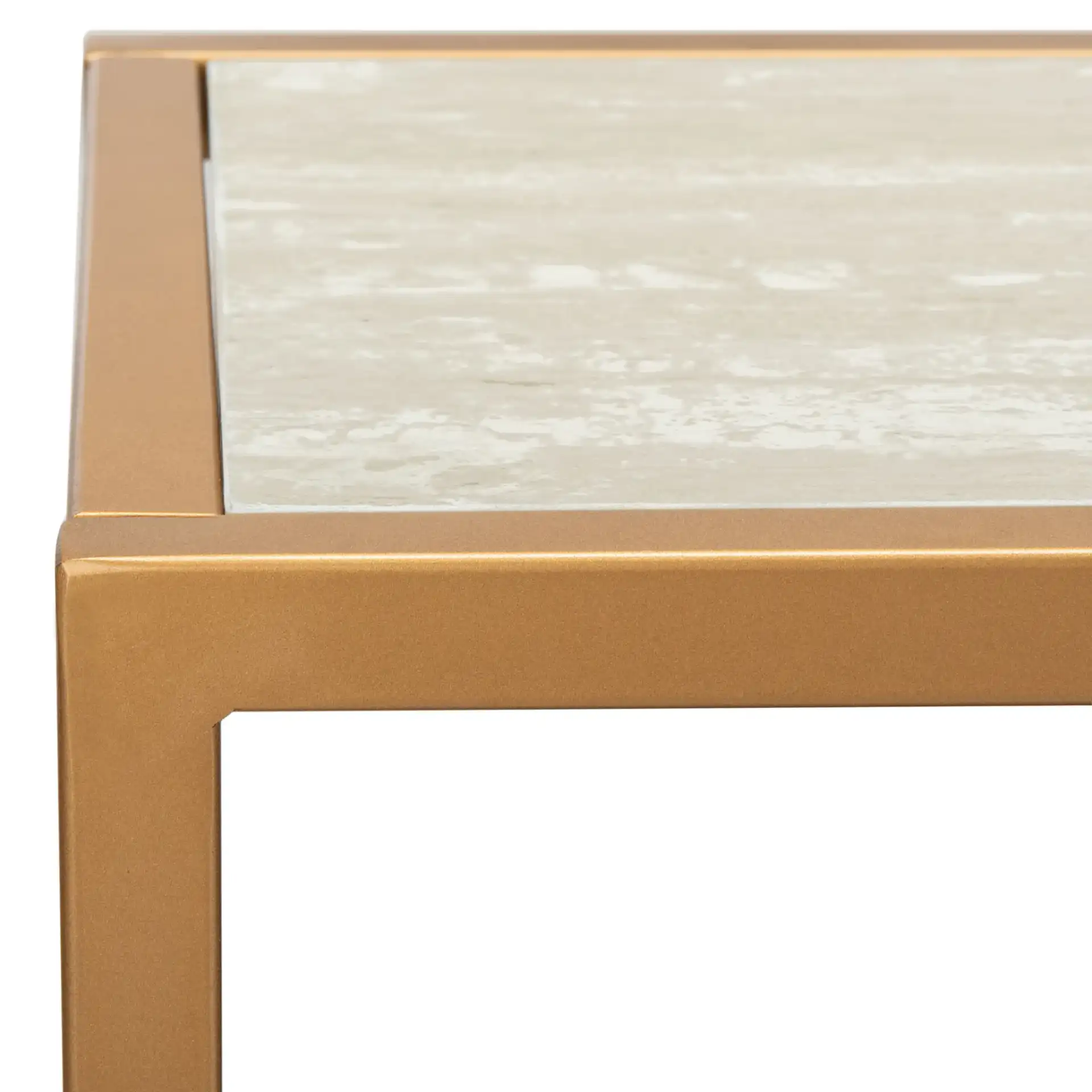 Octavia Console Table in Beige / Black / Gold in a styled room