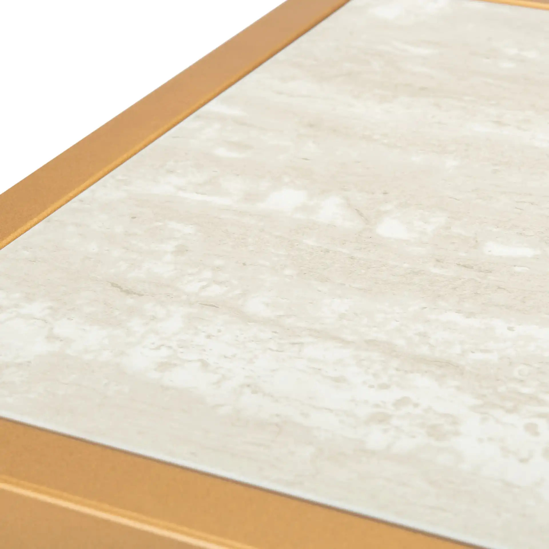 Octavia Console Table in Beige / Black / Gold in a styled room