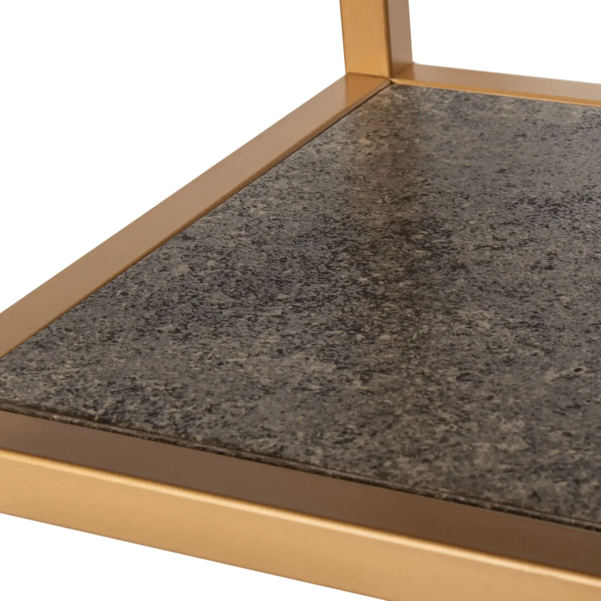 Octavia Console Table in Beige / Black / Gold in a styled room
