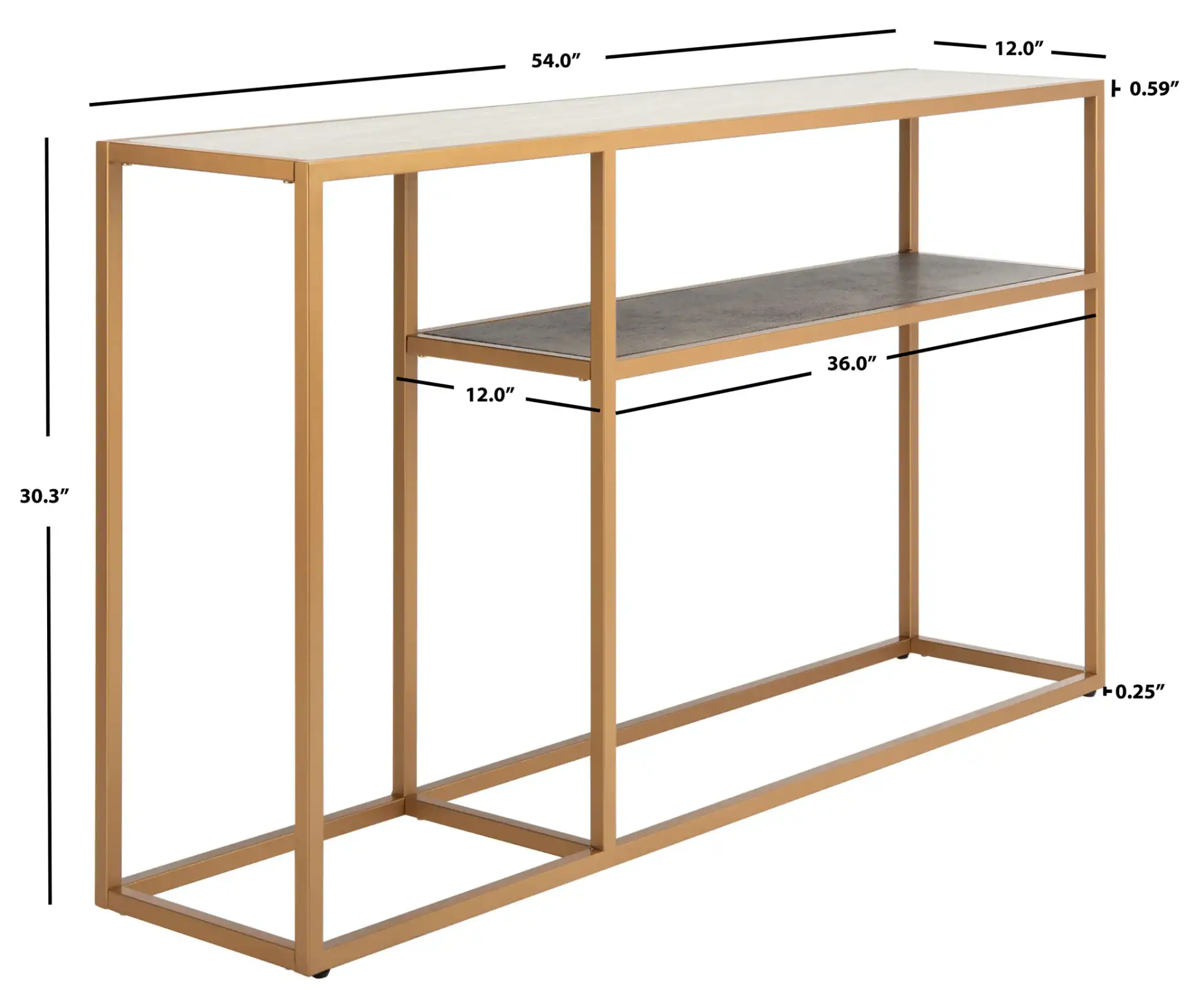 Octavia Console Table in Beige / Black / Gold, detail view
