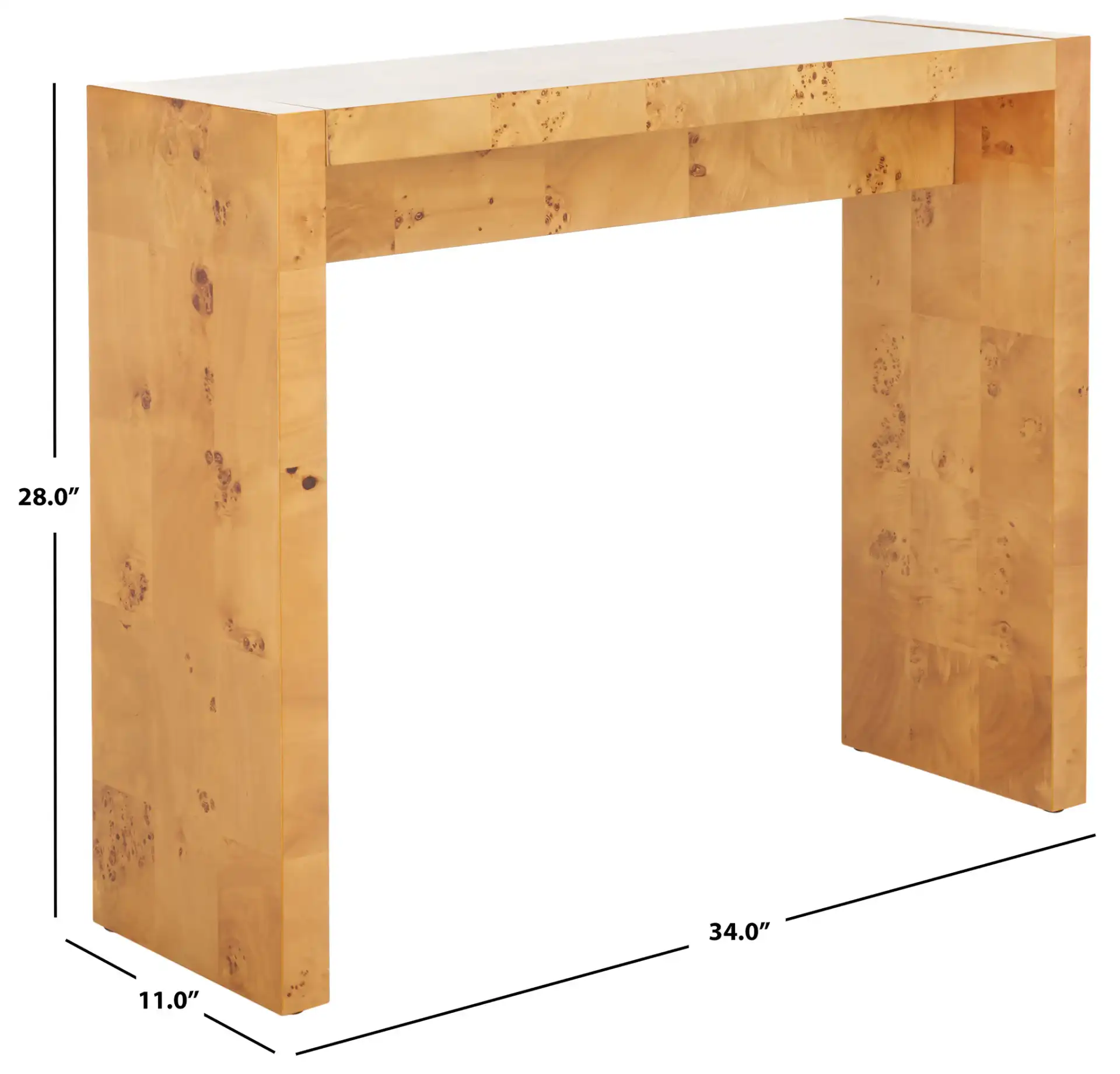 Cella Console Table in Natural, detail view