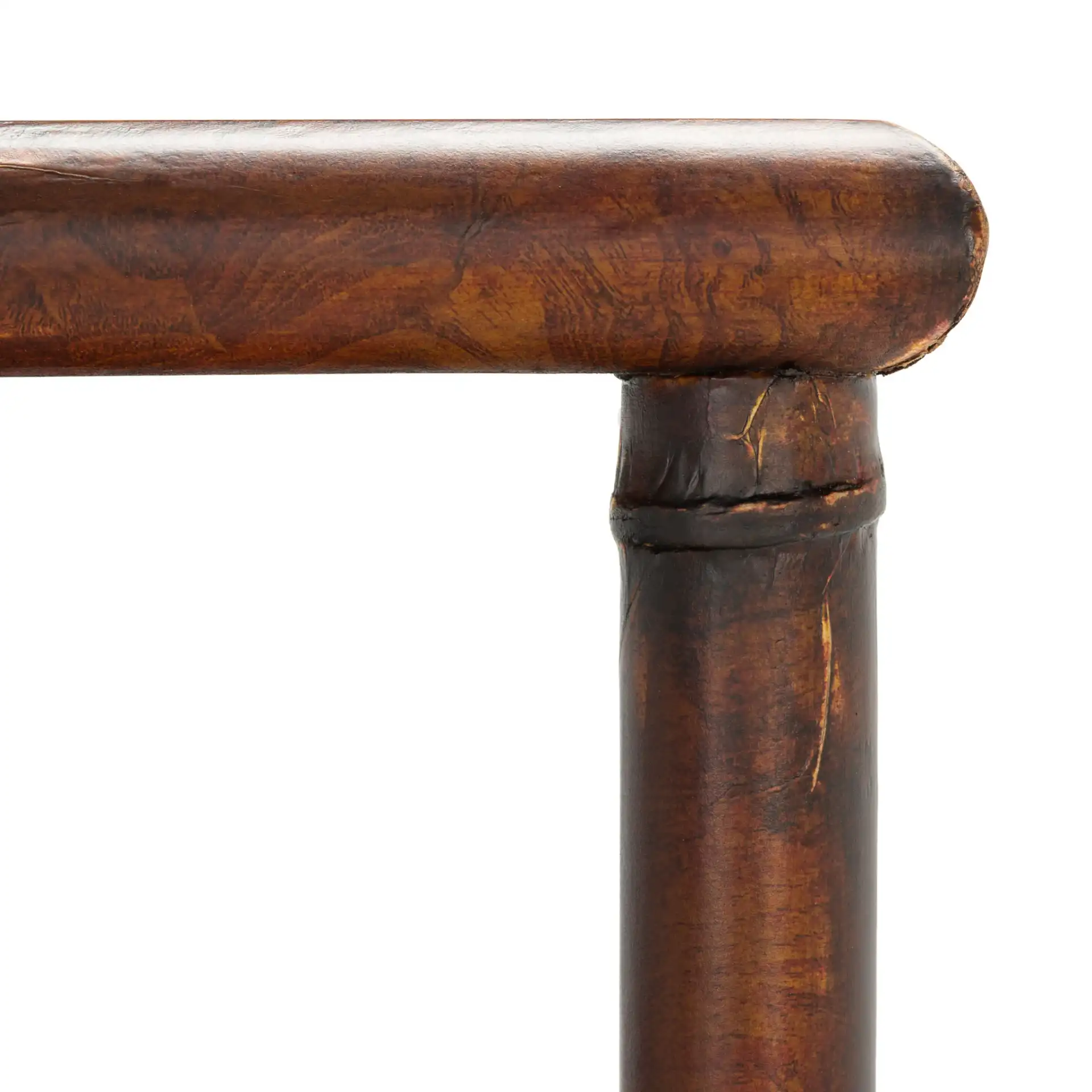 Tudor Two-Shelf Console Table in Dark Brown / Gold in a styled room