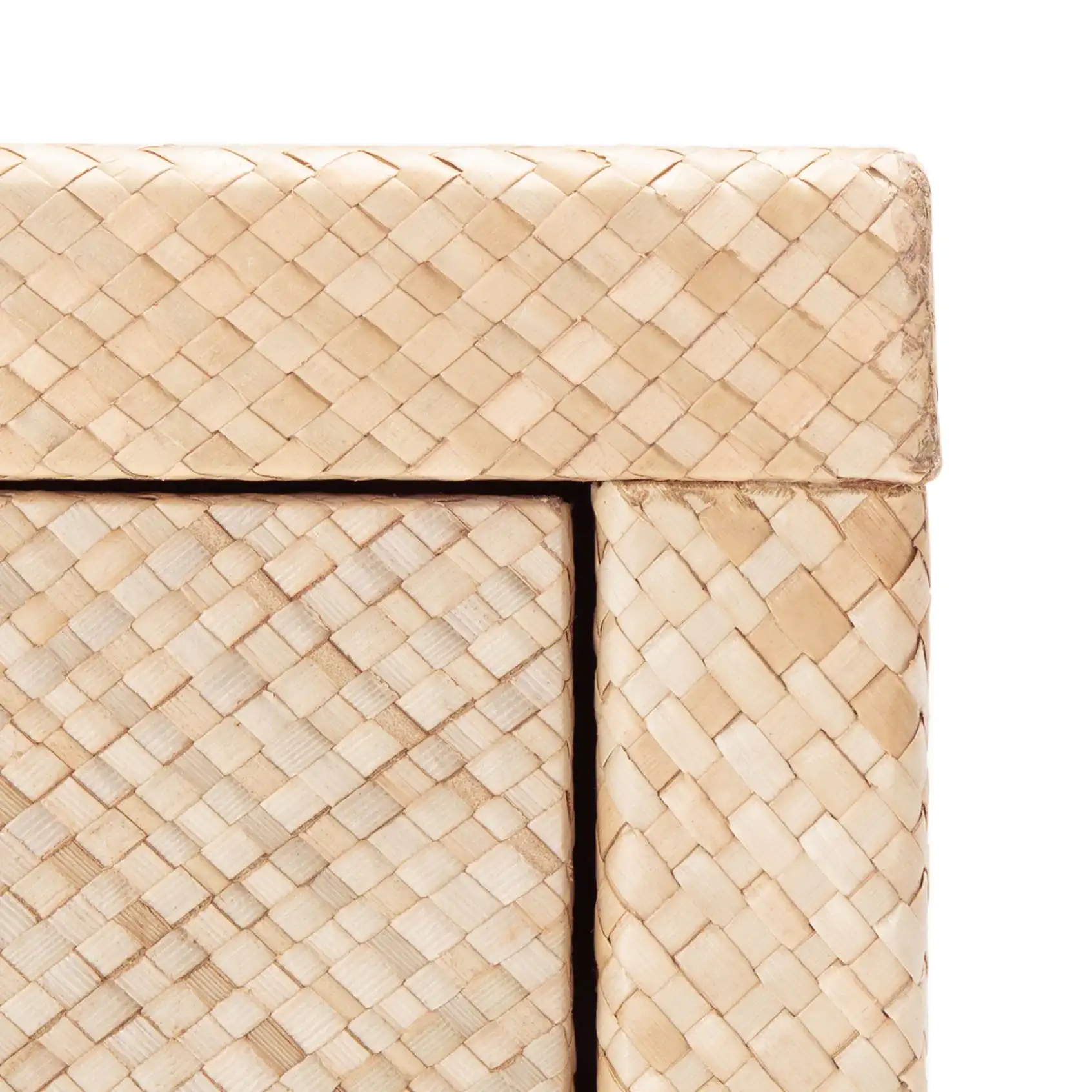 Apis Raffia Console Table in Light Natural / Gold in a styled room