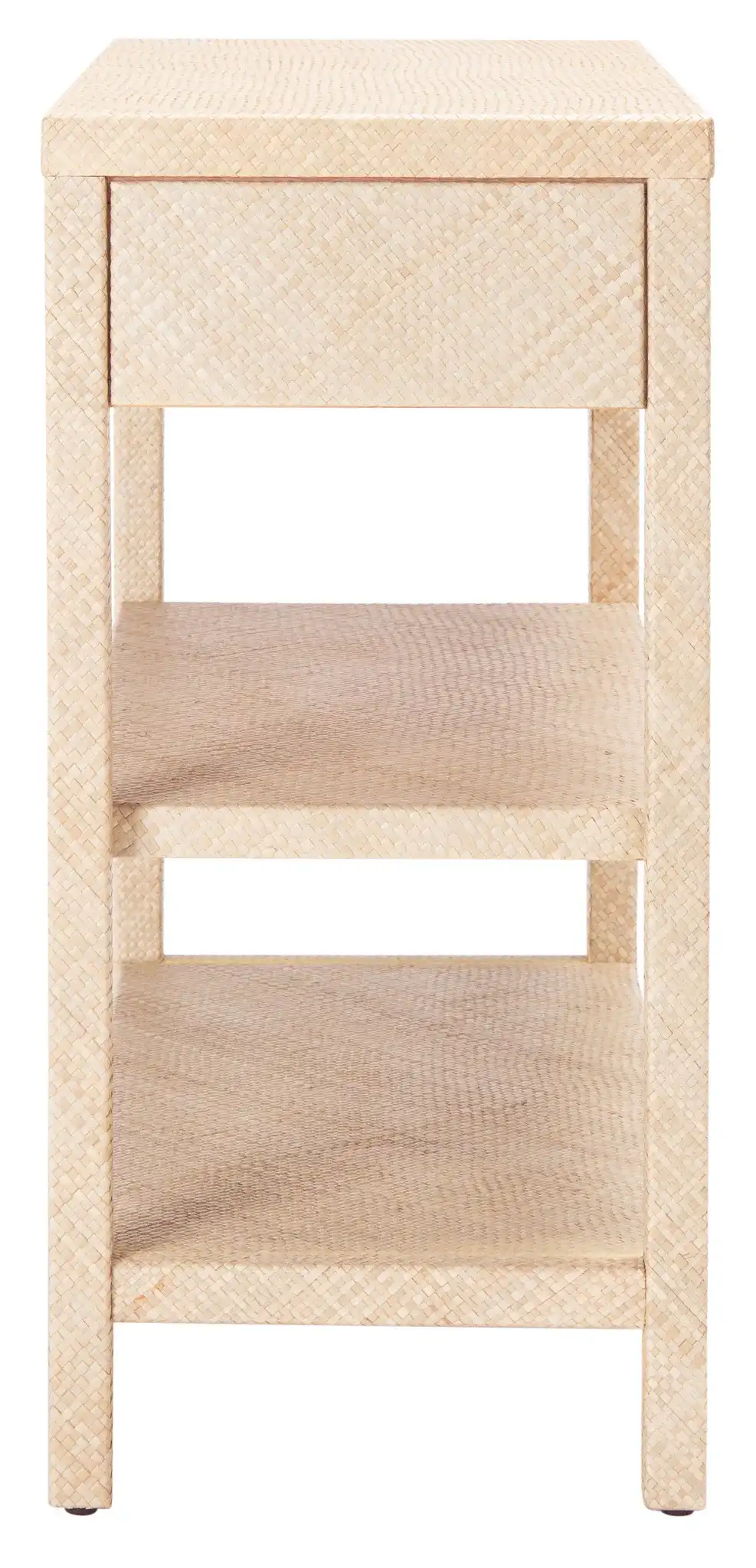 Apis Raffia Console Table in Light Natural / Gold, detail view