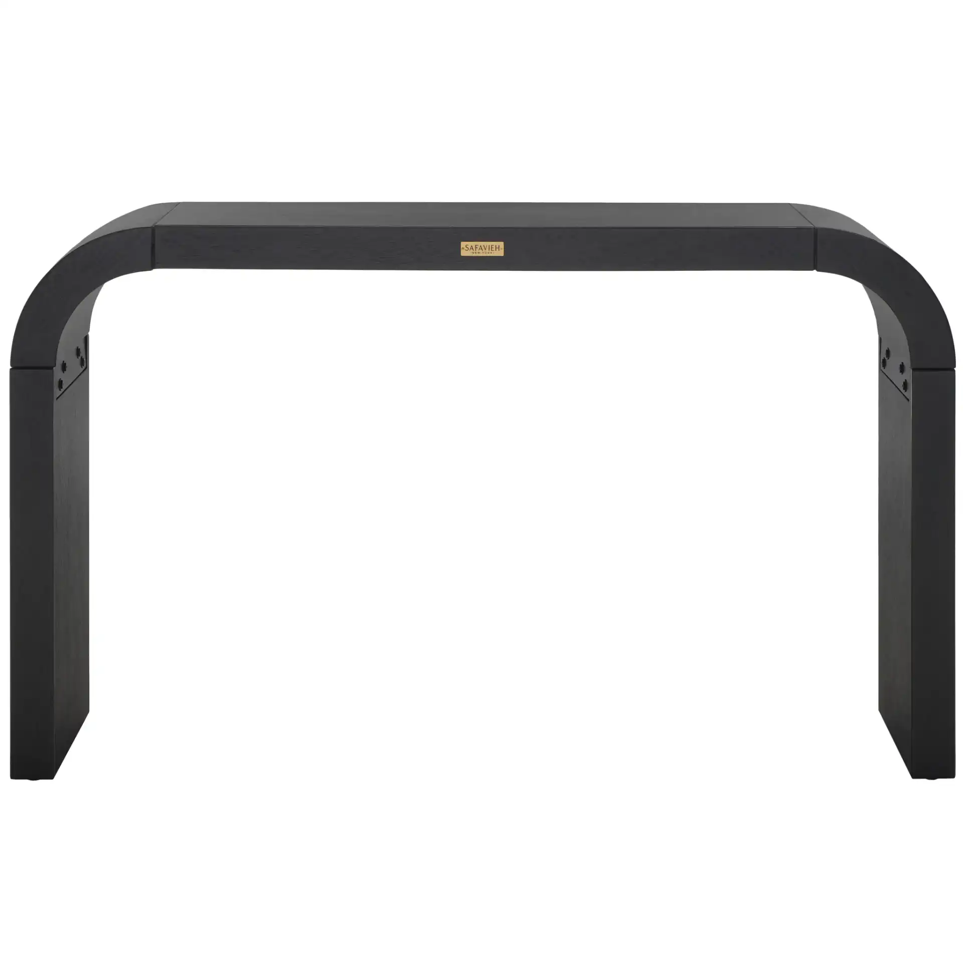 Liasonya Curved Console Table in Black, detail view