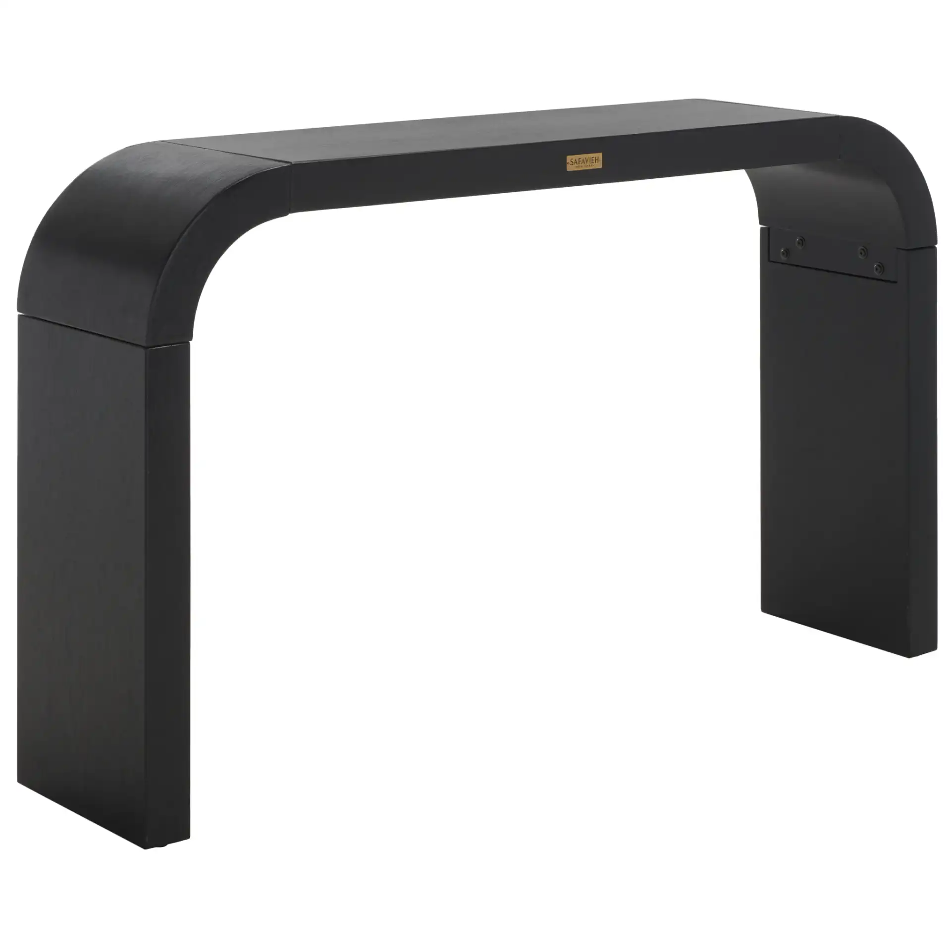 Liasonya Curved Console Table in Black, detail view