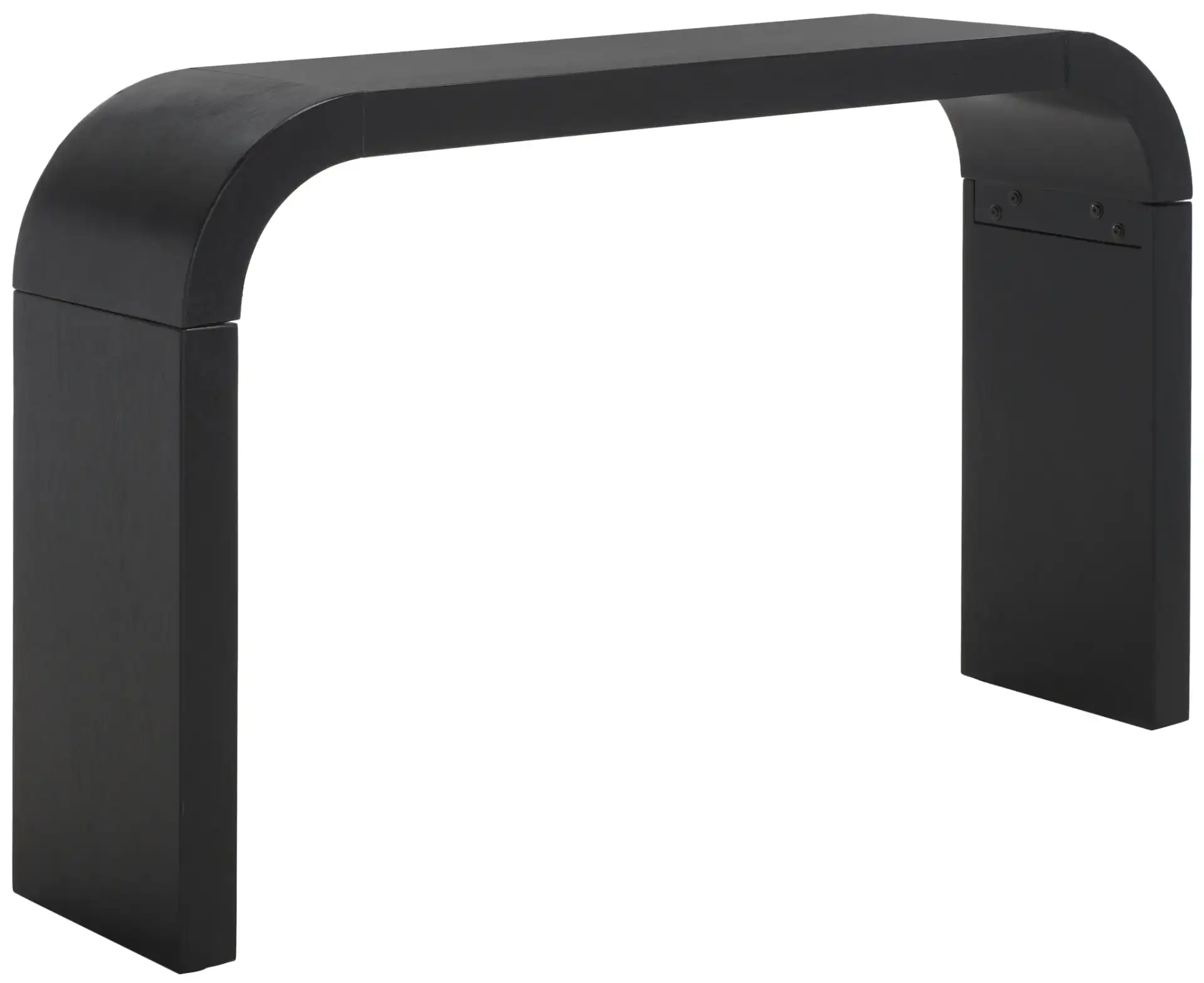 Liasonya Curved Console Table in Black, detail view
