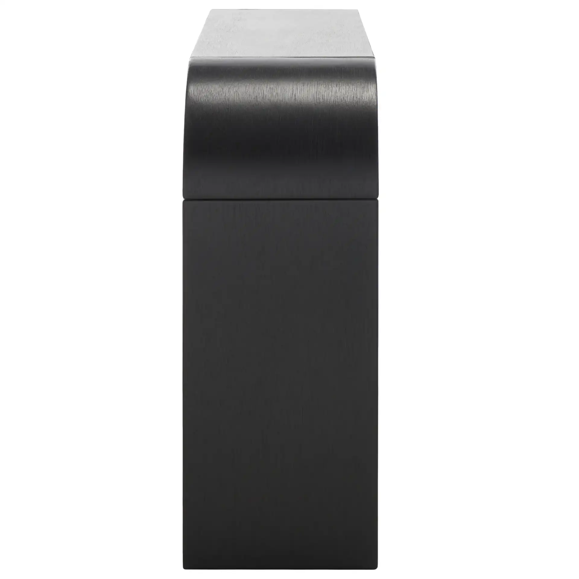 Liasonya Curved Console Table in Black, detail view