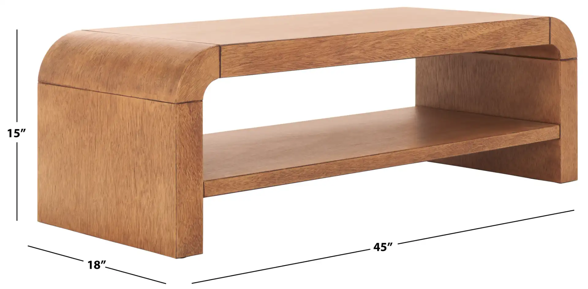 Avivan One-Shelf Coffee Table in Light Natural, detail view