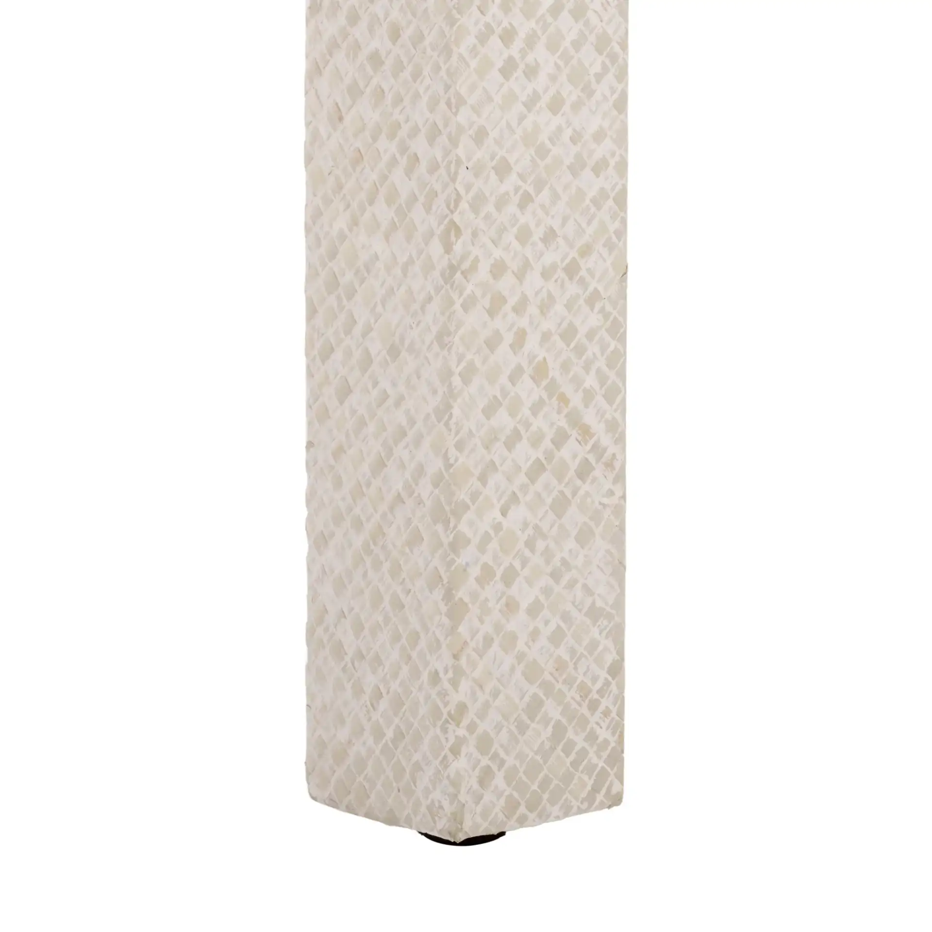 Apis Two-Shelf Console Table in White, detail view