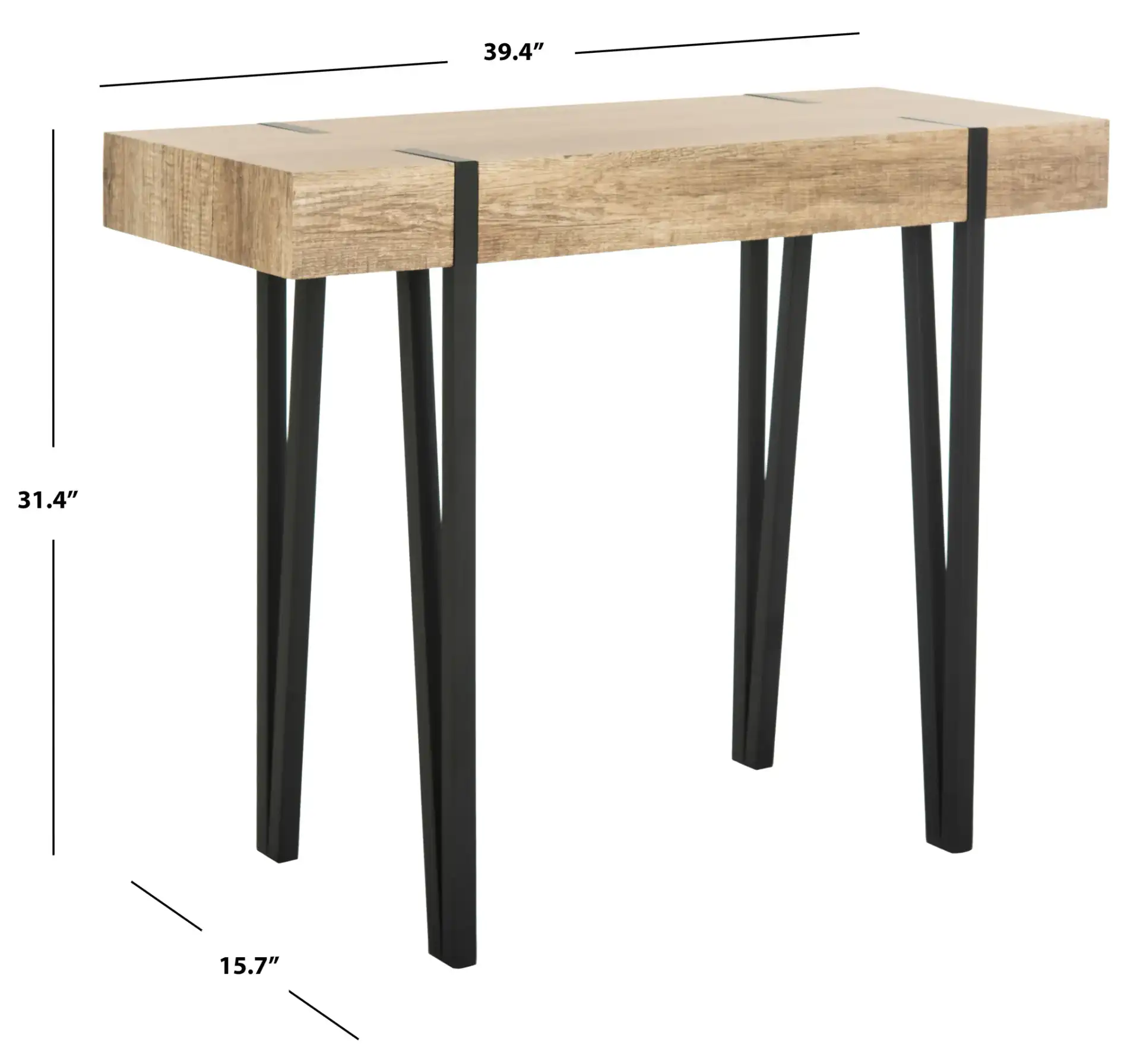 Alyssa Console Table in Multicolor / Brown / Black, detail view