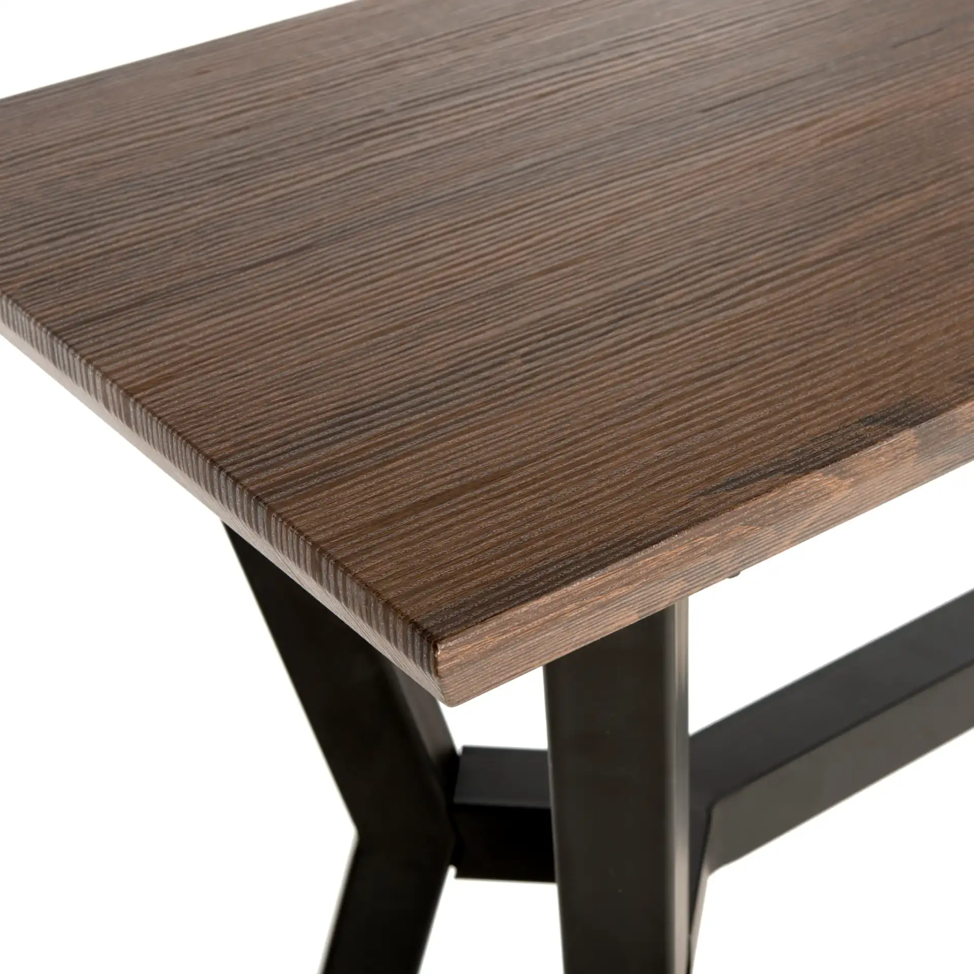 Andrew Console Table in Brown / Black in a styled room