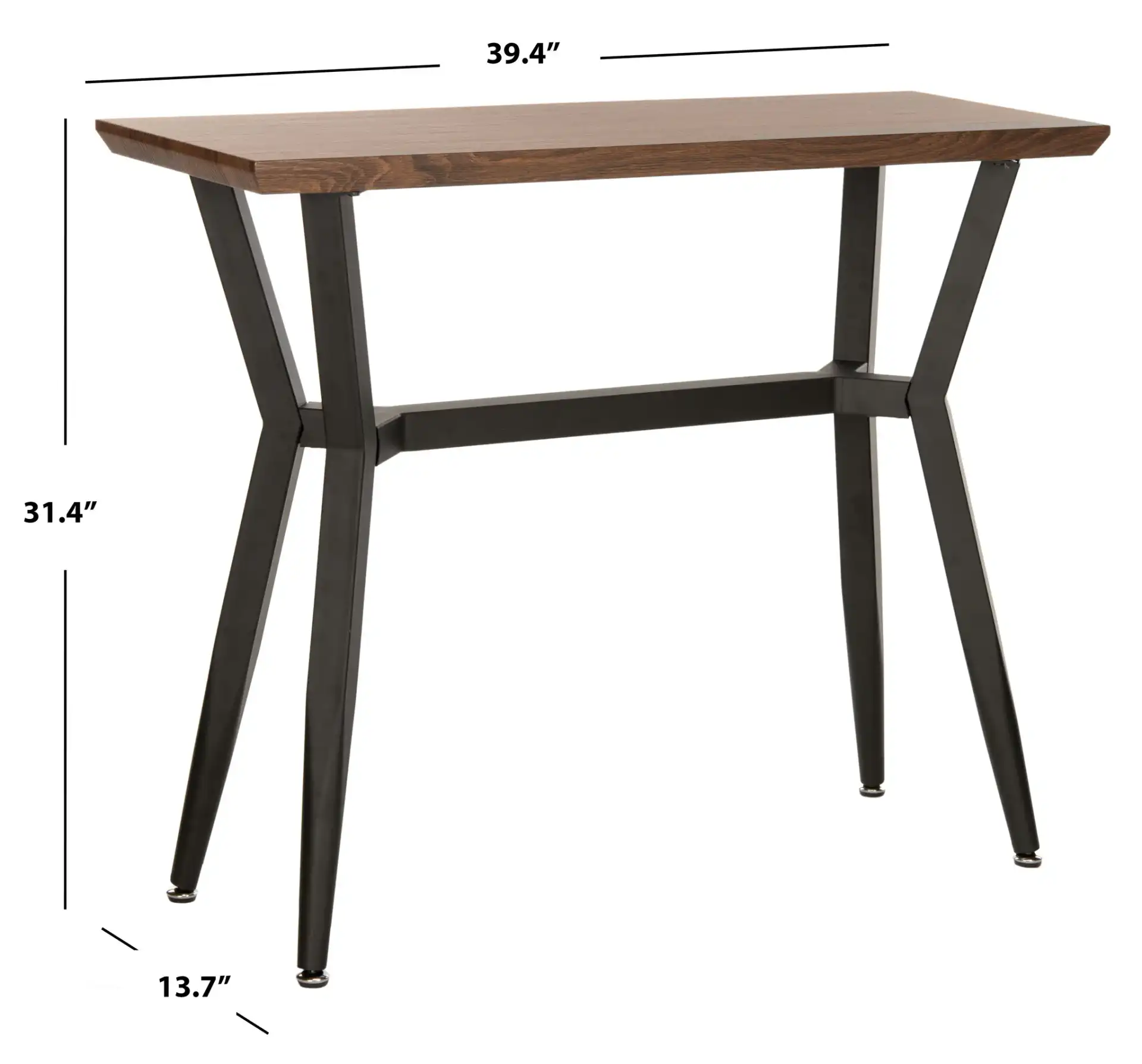 Andrew Console Table in Brown / Black, detail view