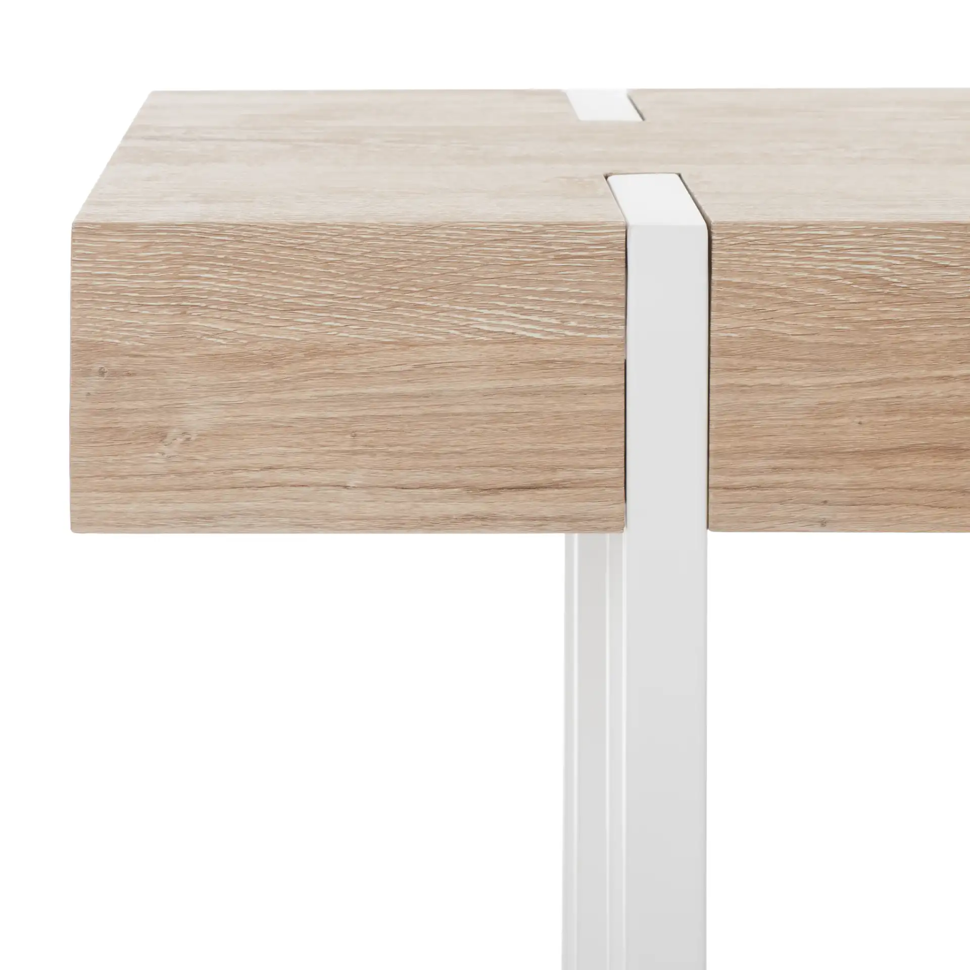 Aberton Console Table in Natural / White in a styled room