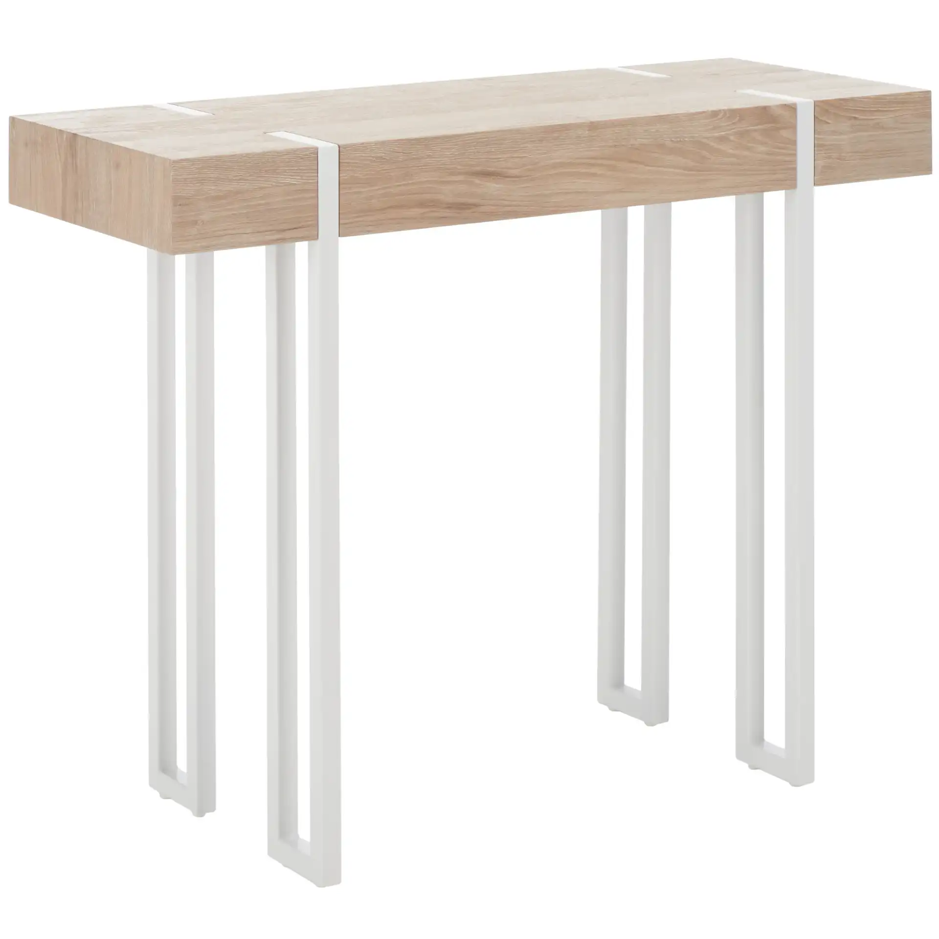 Aberton Console Table in Natural / White, detail view