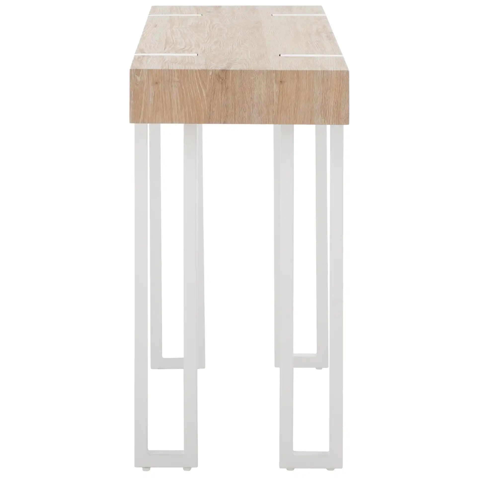 Aberton Console Table in Natural / White, detail view