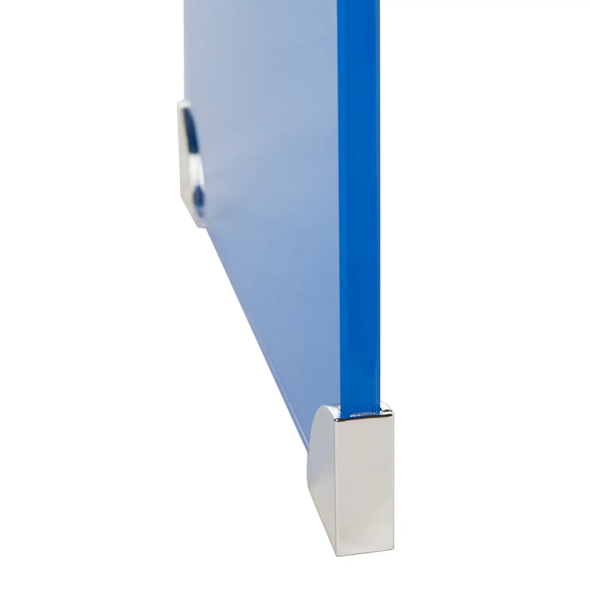 Crysta Ombre Glass Console Table in Clear / Blue, detail view