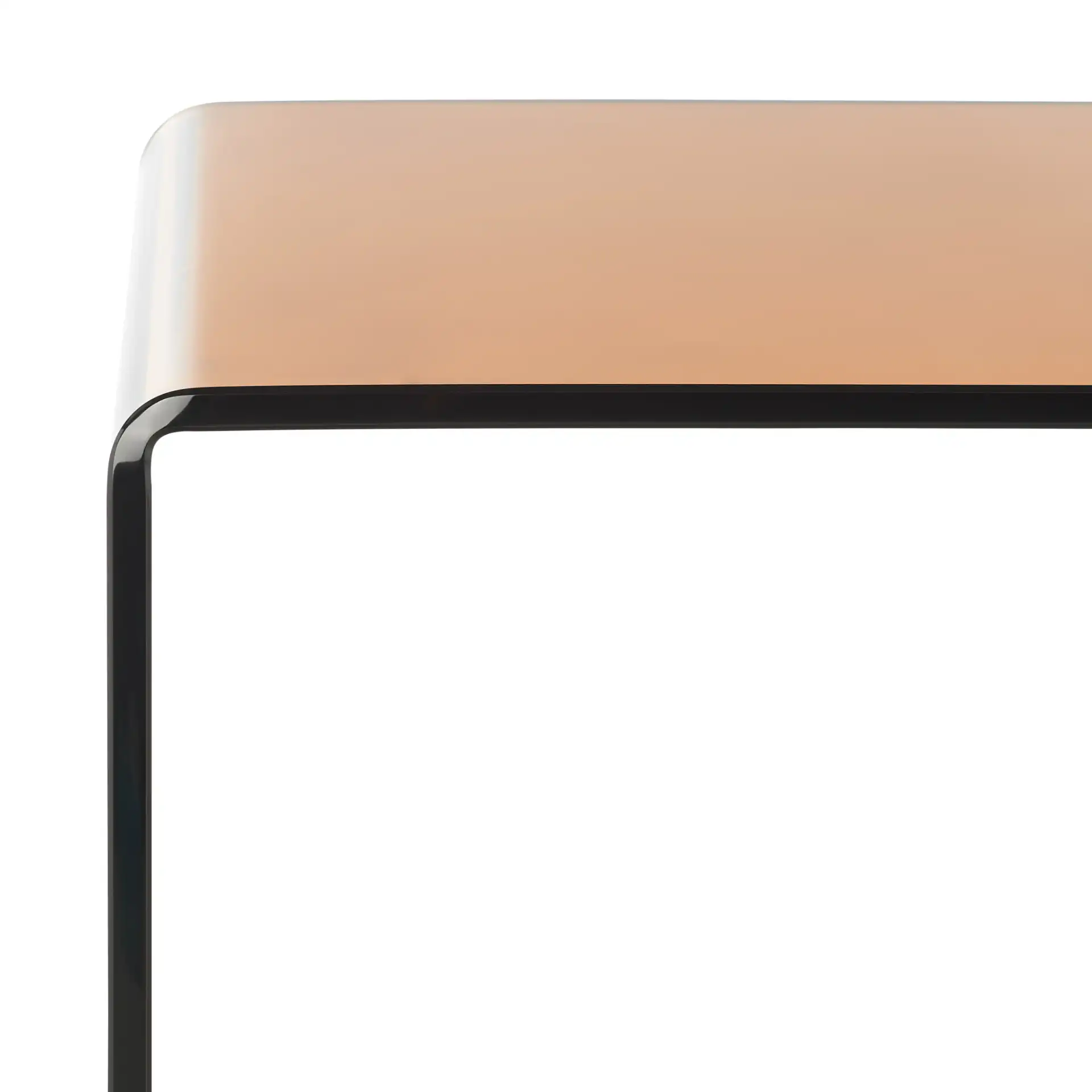 Taft Tempered Glass Console Table in Tea Glass in a styled room