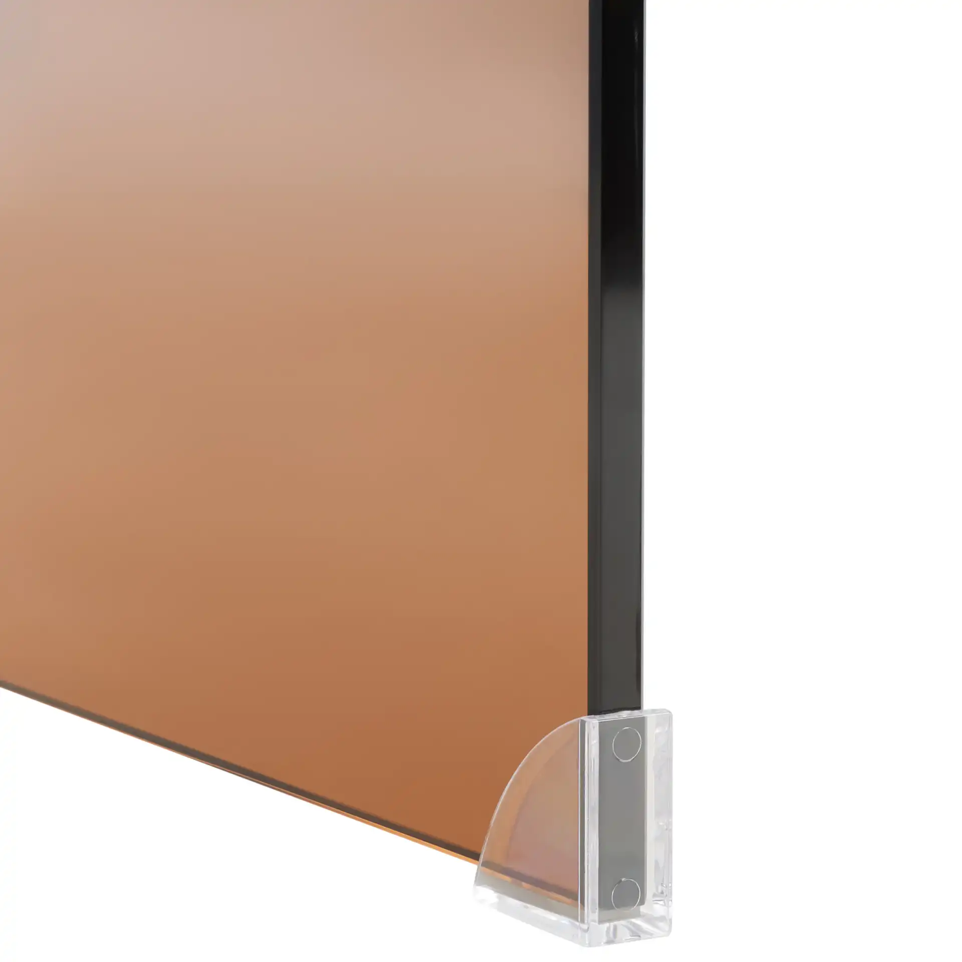 Taft Tempered Glass Console Table in Tea Glass, detail view