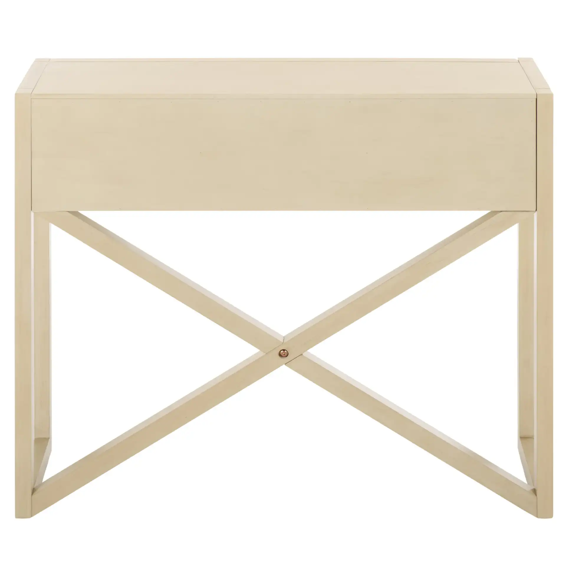 Sadie Three-Drawer Console Table in Antique / White, detail view