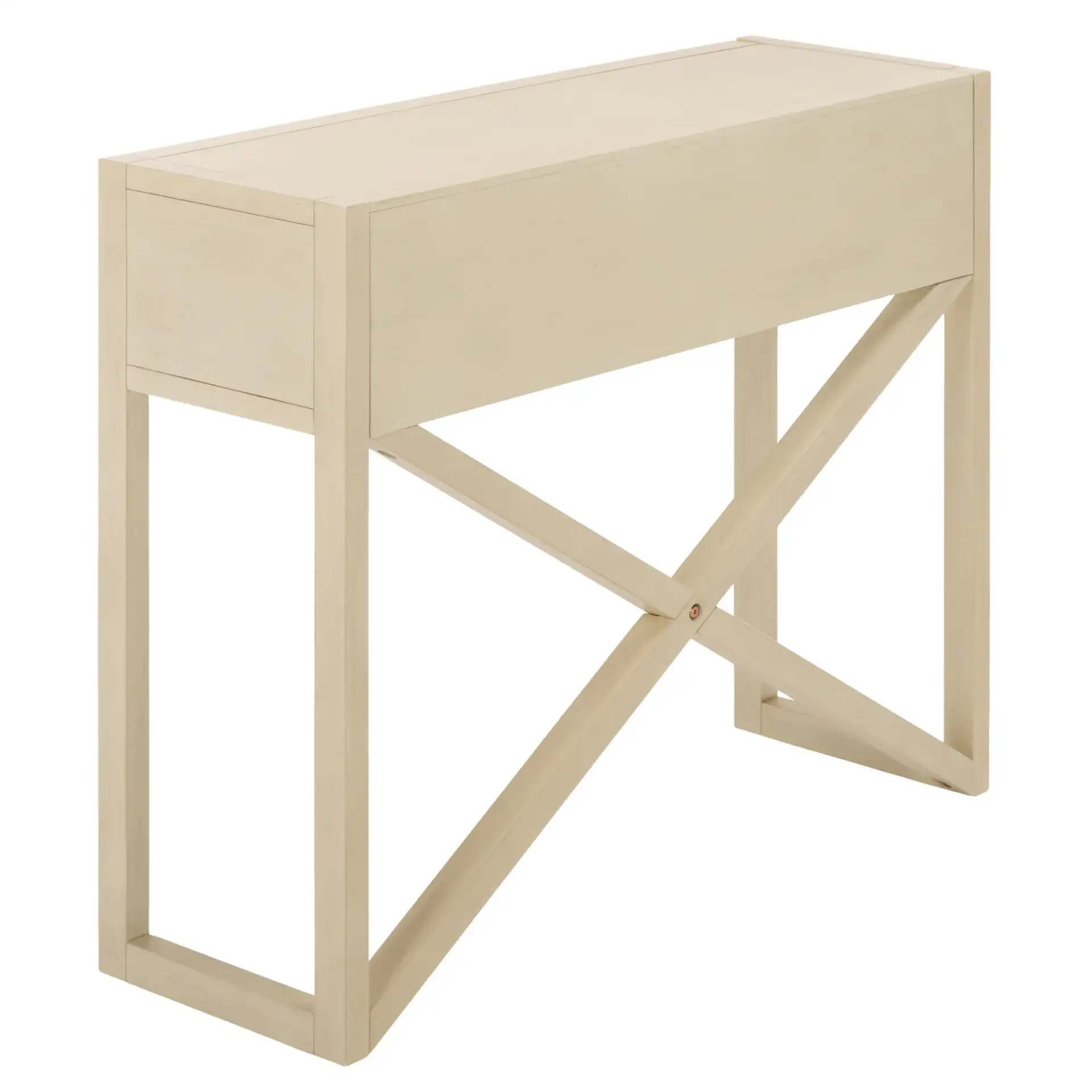 Sadie Three-Drawer Console Table in Antique / White, detail view
