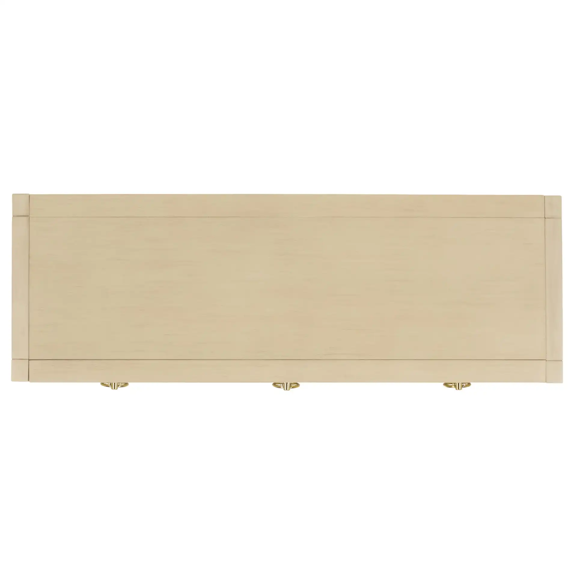 Sadie Three-Drawer Console Table in Antique / White, detail view