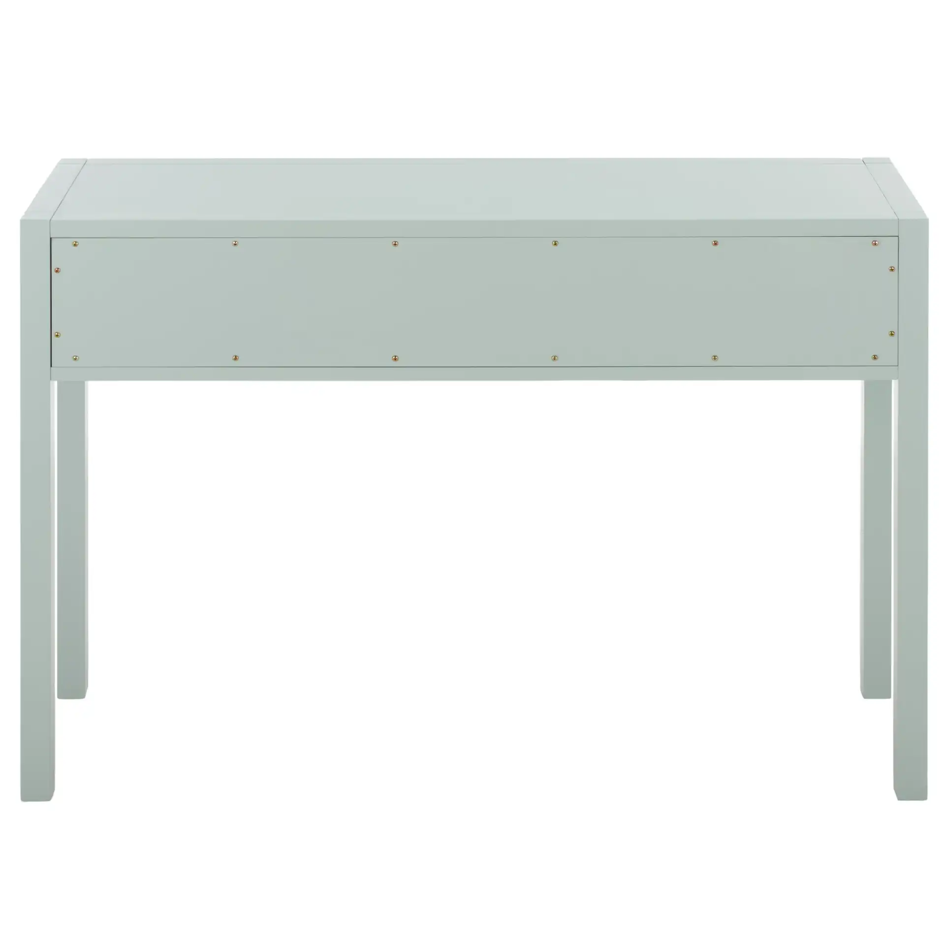 Moya Two-Drawer Console Table in Light Blue, detail view