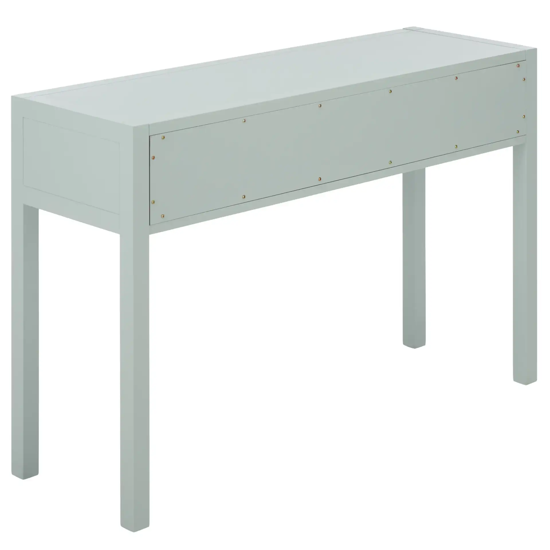 Moya Two-Drawer Console Table in Light Blue, detail view