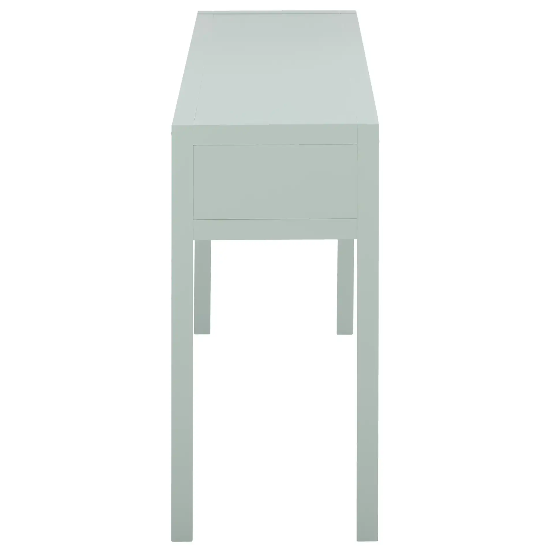 Moya Two-Drawer Console Table in Light Blue, detail view