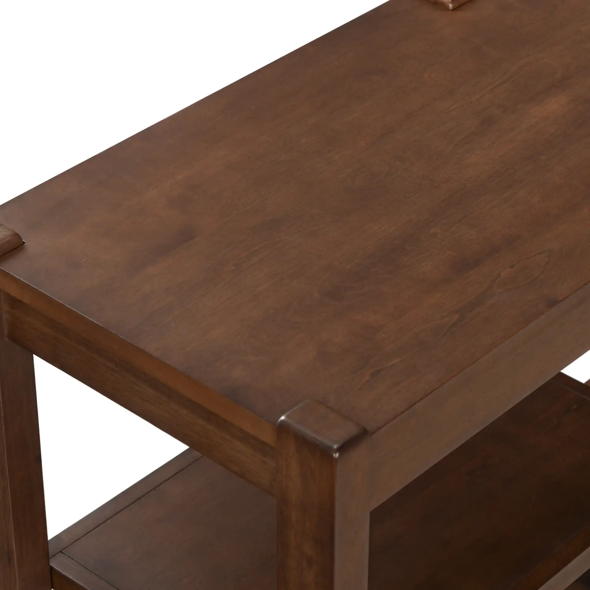 Telma Adjustable Shelves Console Table in Dark Walnut in a styled room