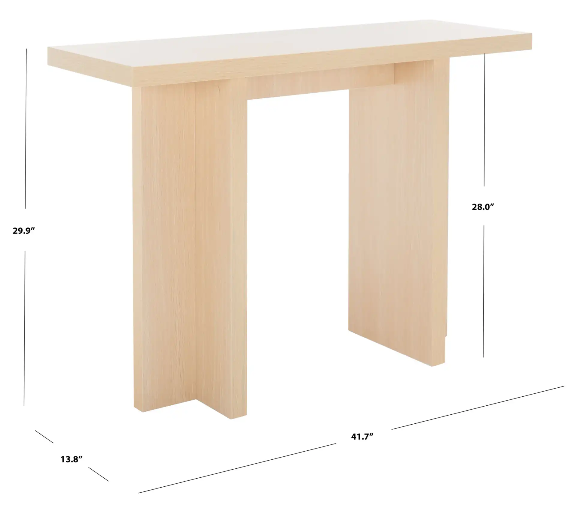 Florence Small Console Table in Natural, detail view