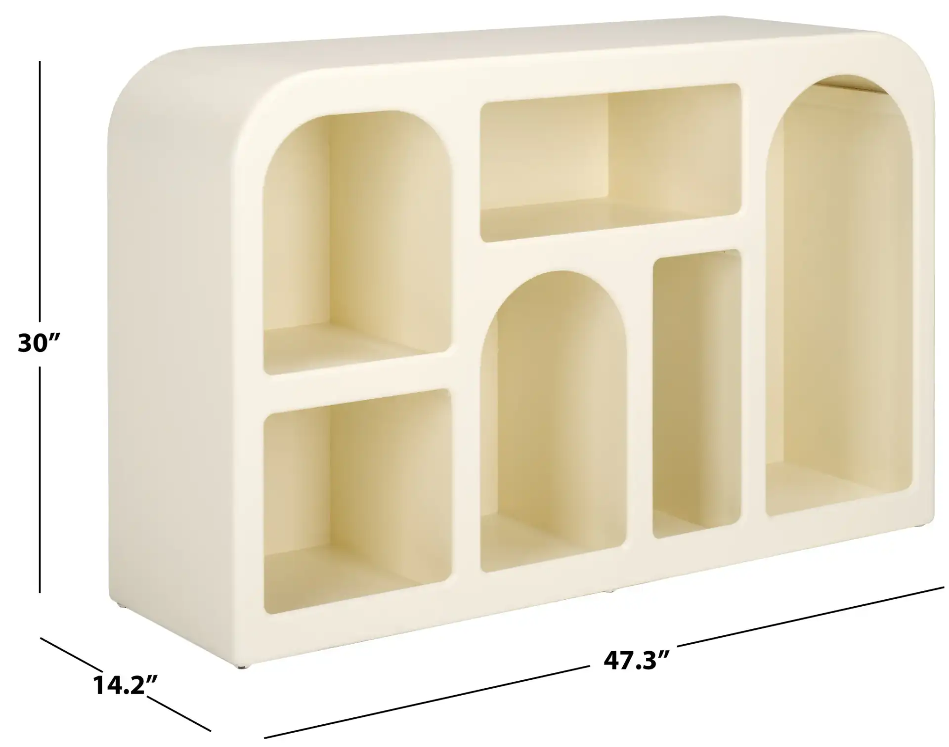 Nefeli Console Table in Ivory, detail view