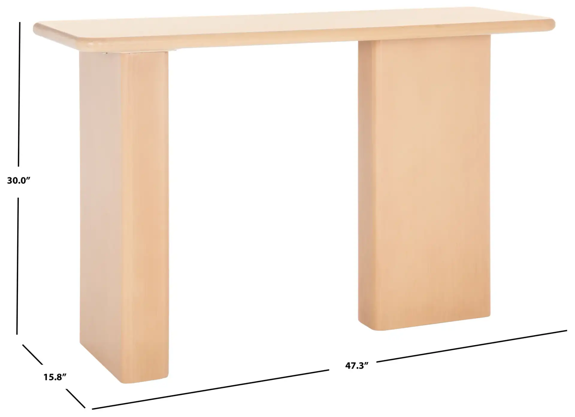 Enyo Console Table in Natural, detail view