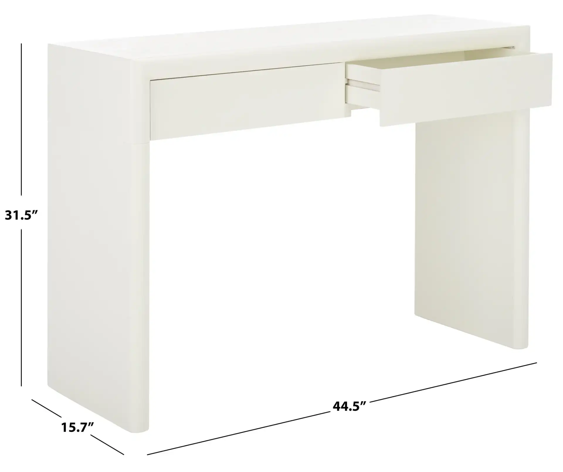 Rune Console Table With Drawers in Ivory, detail view