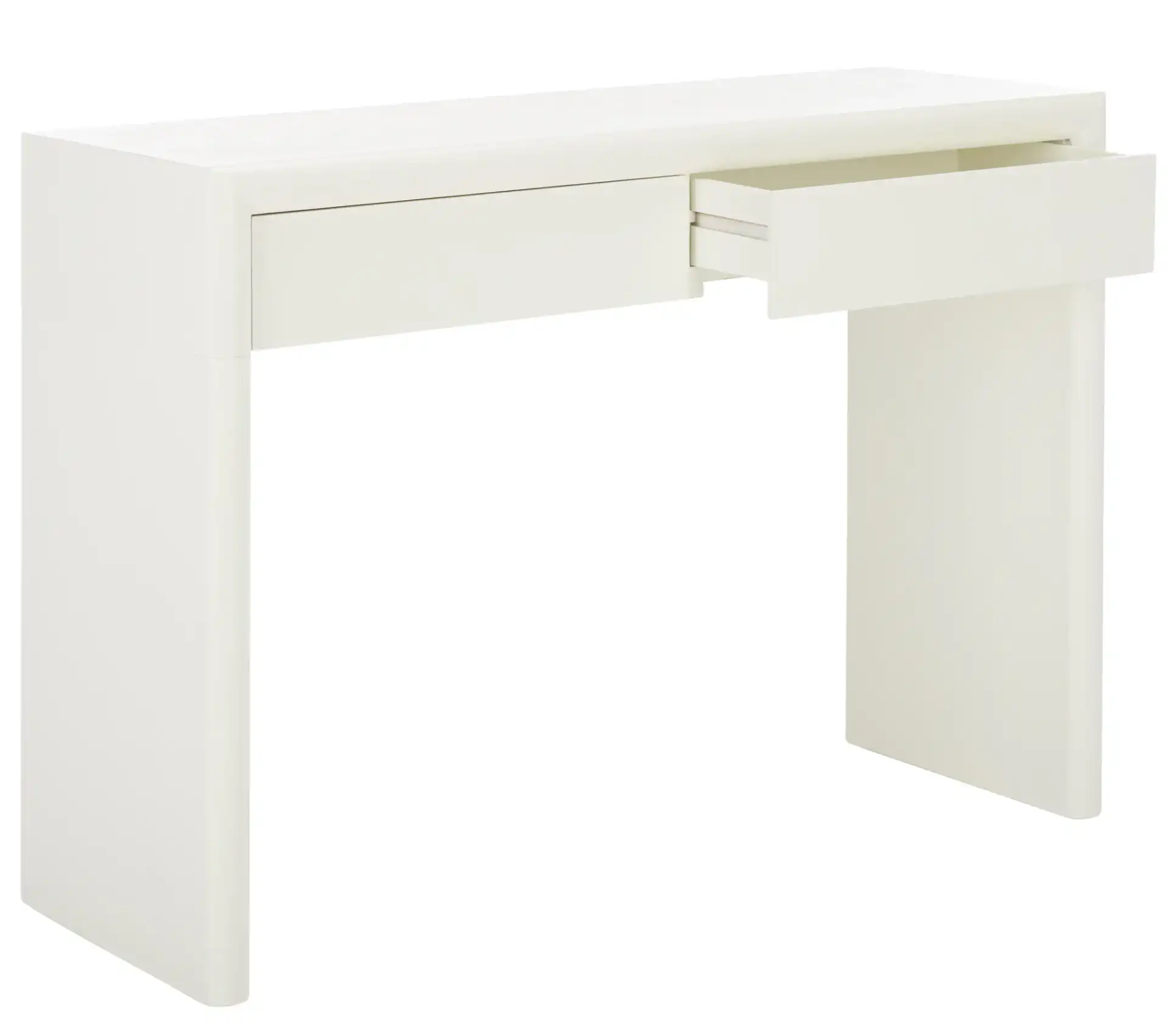 Rune Console Table With Drawers in Ivory, detail view