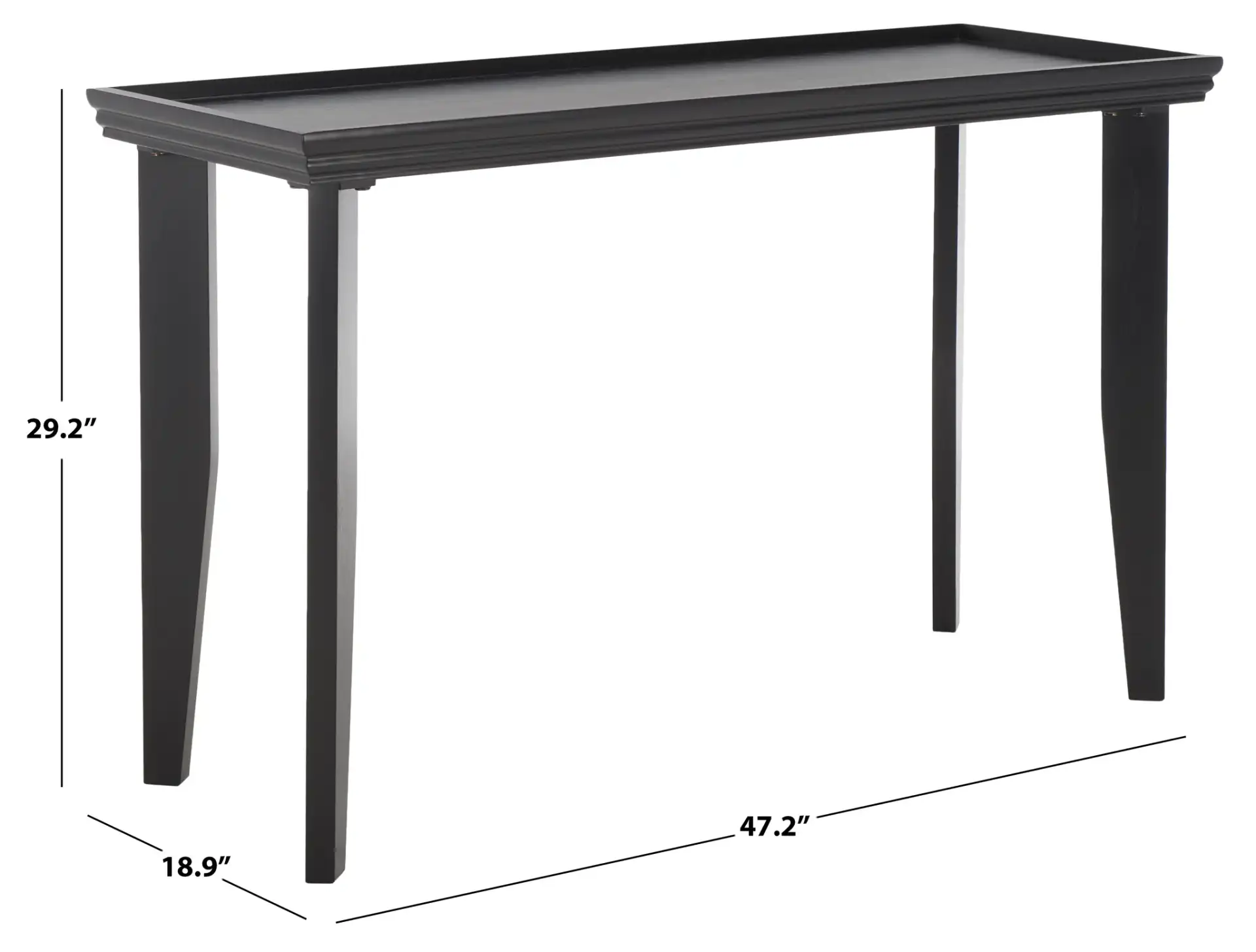 Naios Console Table in Black, detail view