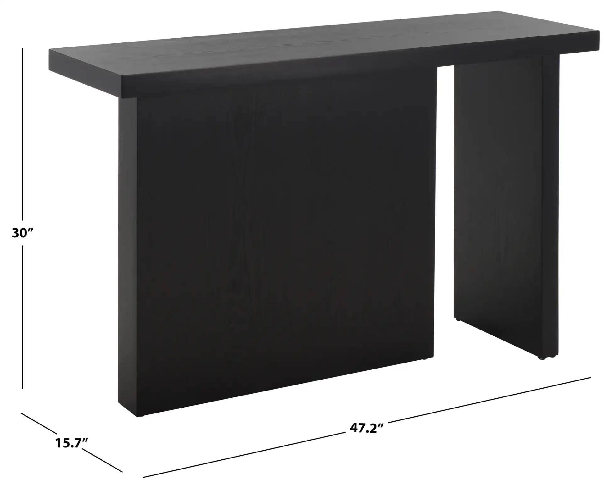 Assana Console Table in Black, detail view