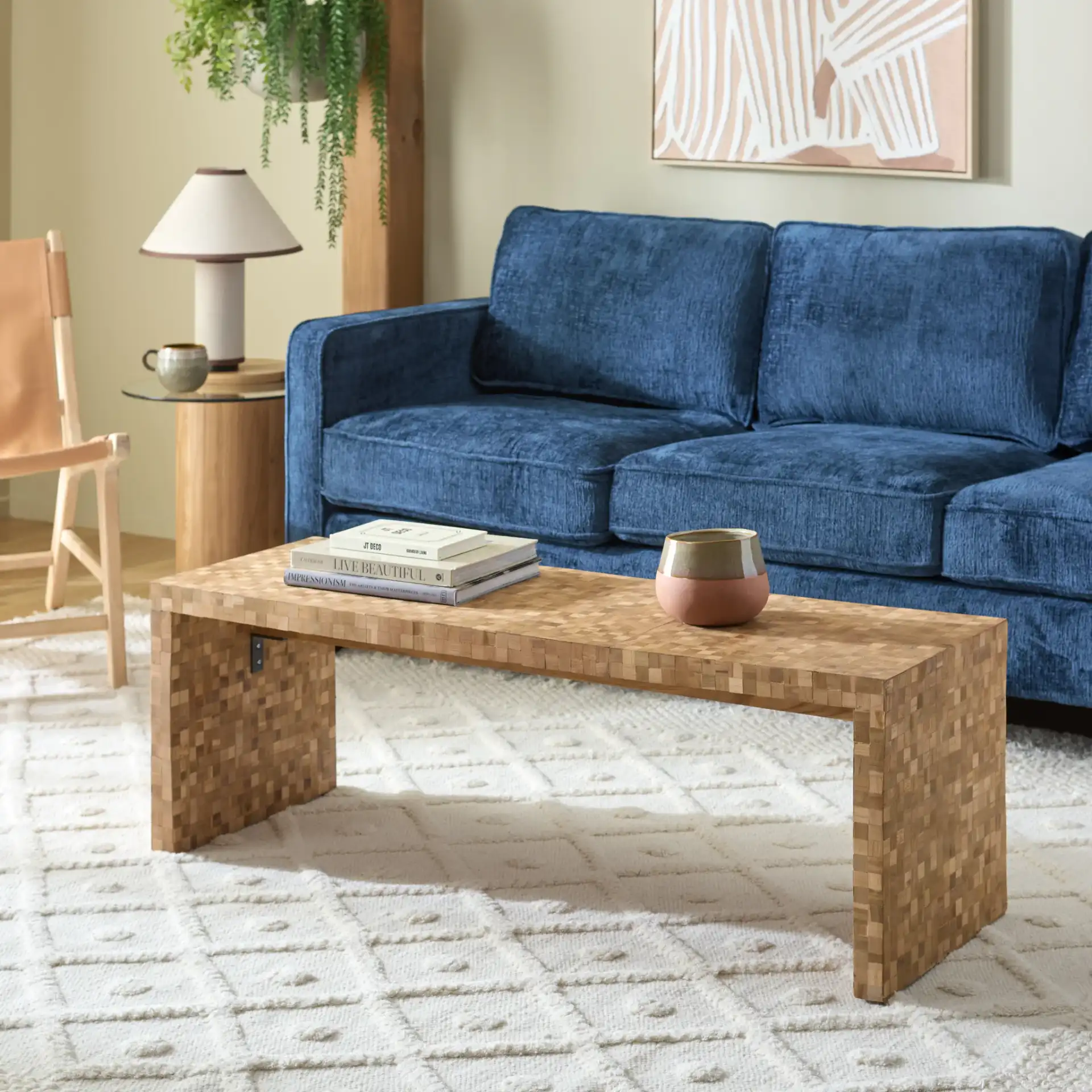 Francisco Coffee Table in Natural in a styled room