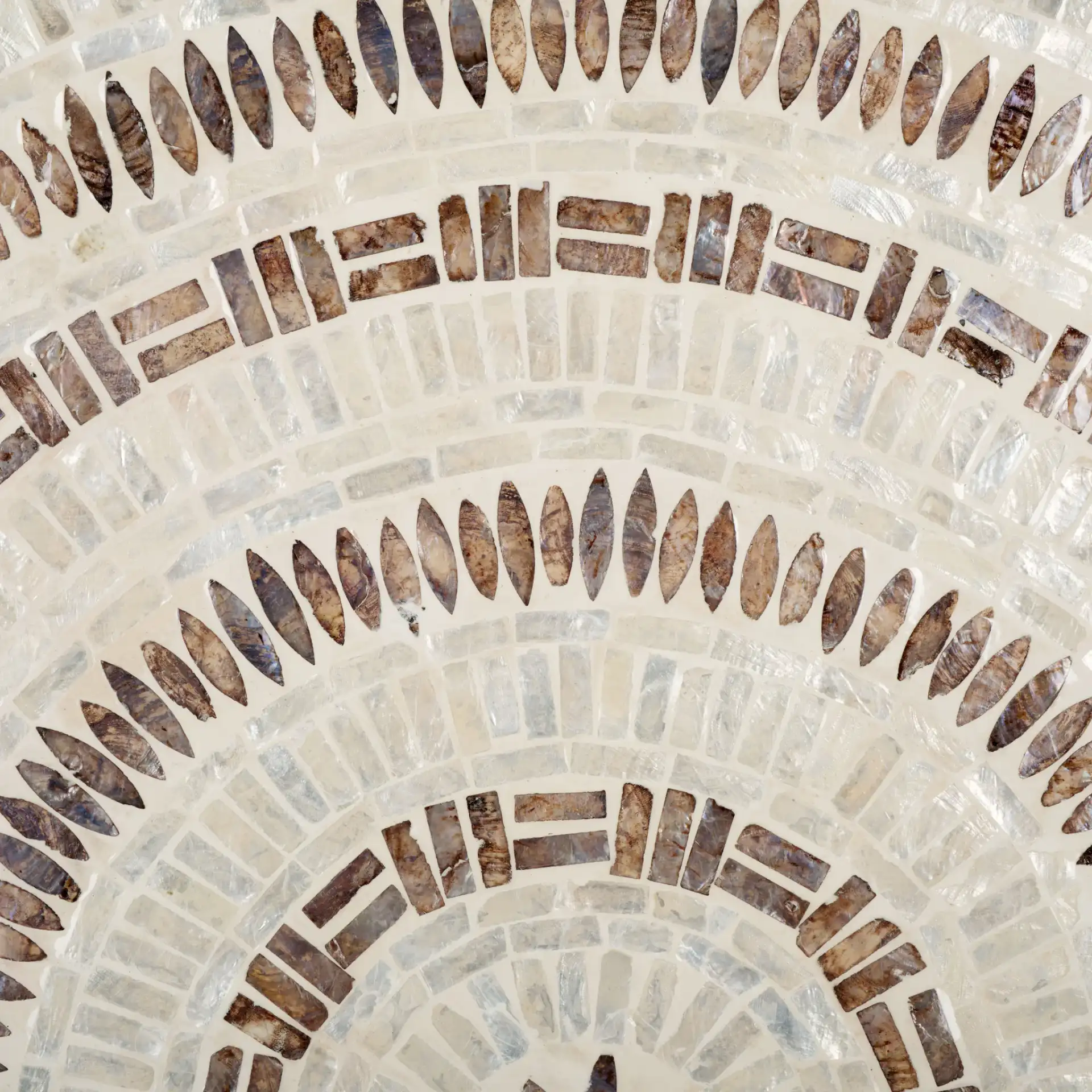 Keary Round Coffee Table in White / Gold, detail view
