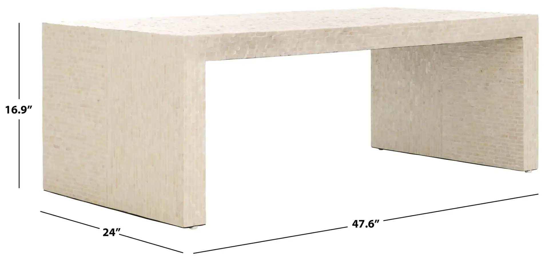 Scarlett Rectangle Coffee Table in Natural, detail view
