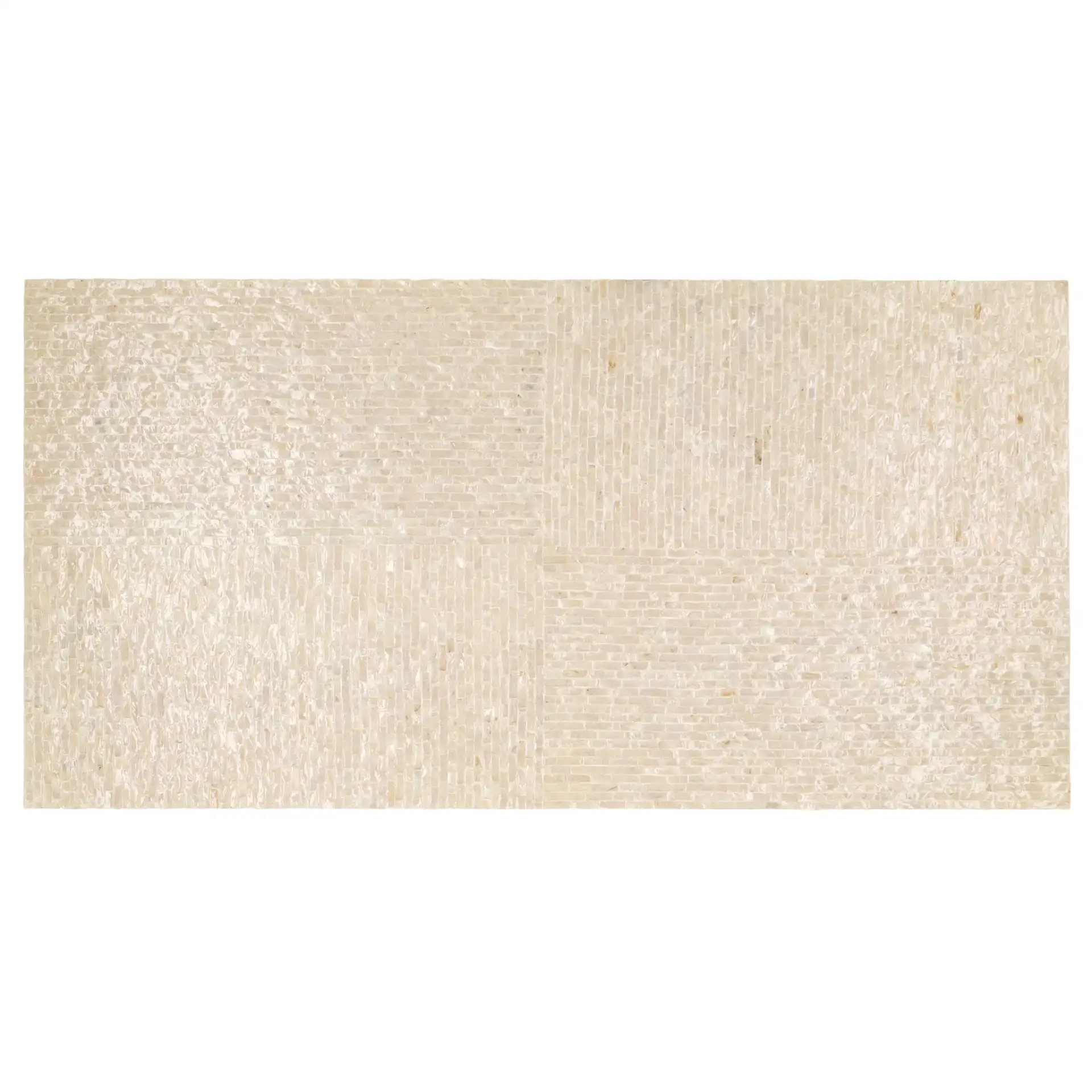 Scarlett Rectangular Prism Coffee Table in Natural / Silver, detail view