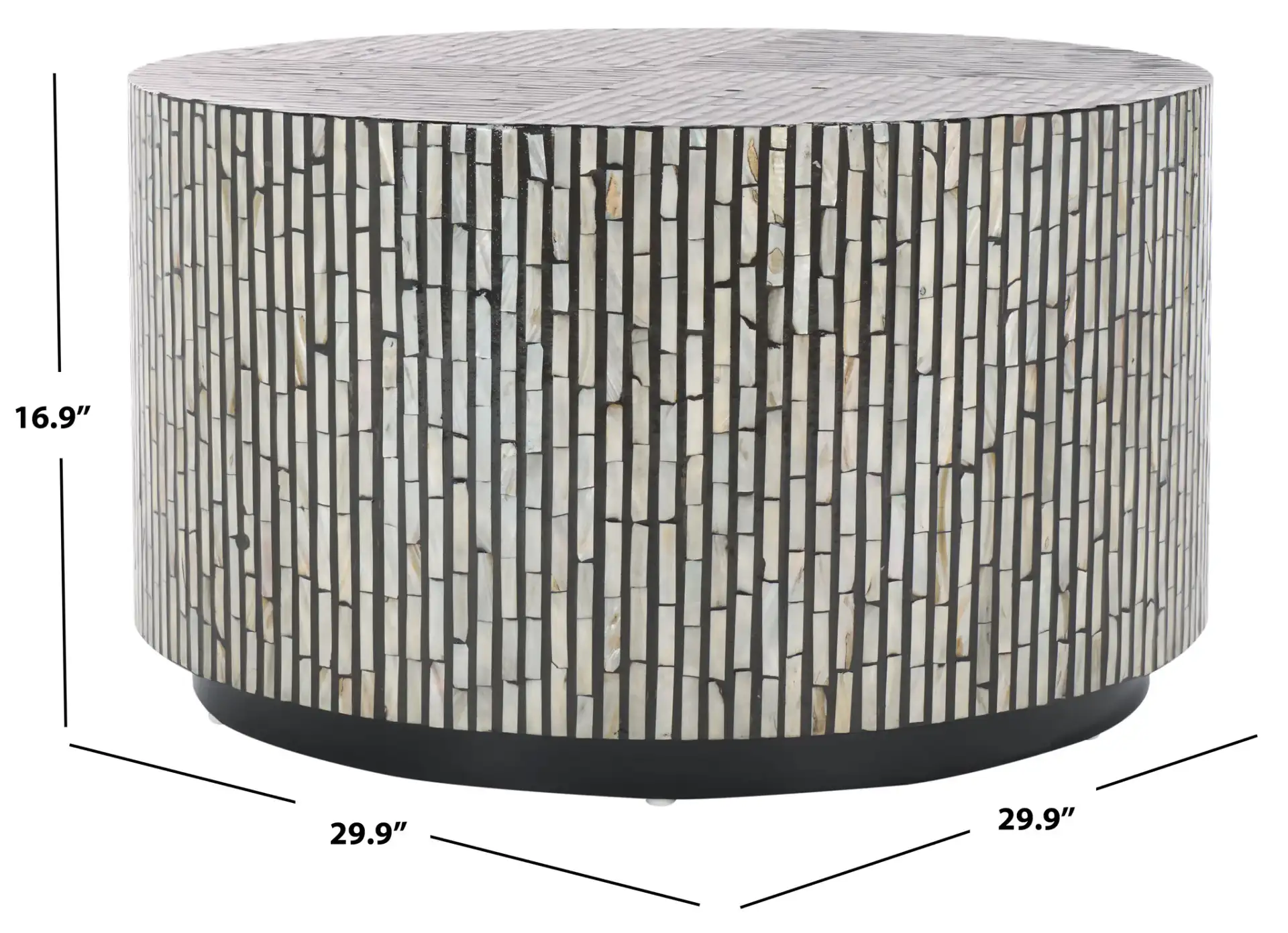 Hamza Round Coffee Table in Multicolor / Black, detail view
