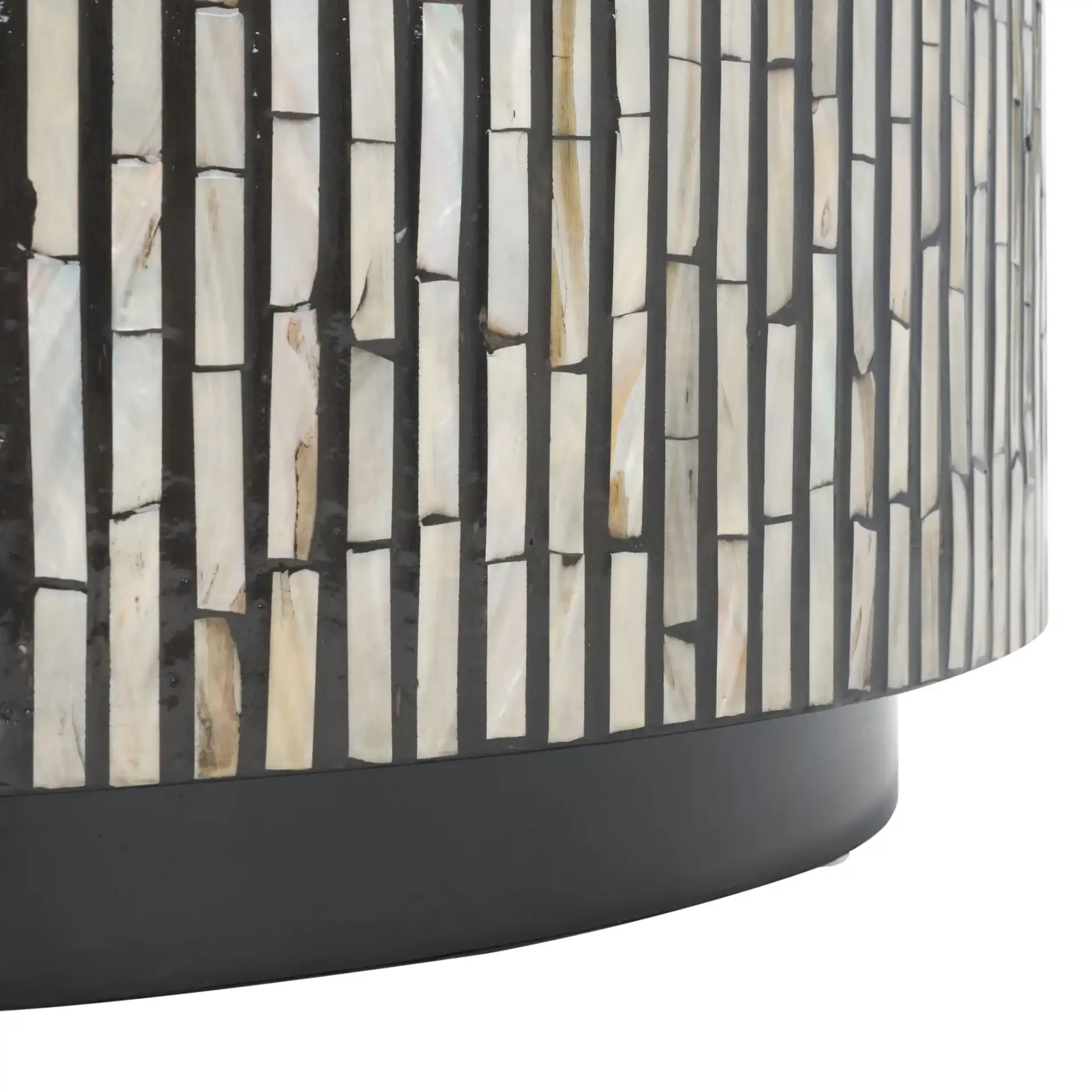 Hamza Round Coffee Table in Multicolor / Black, detail view
