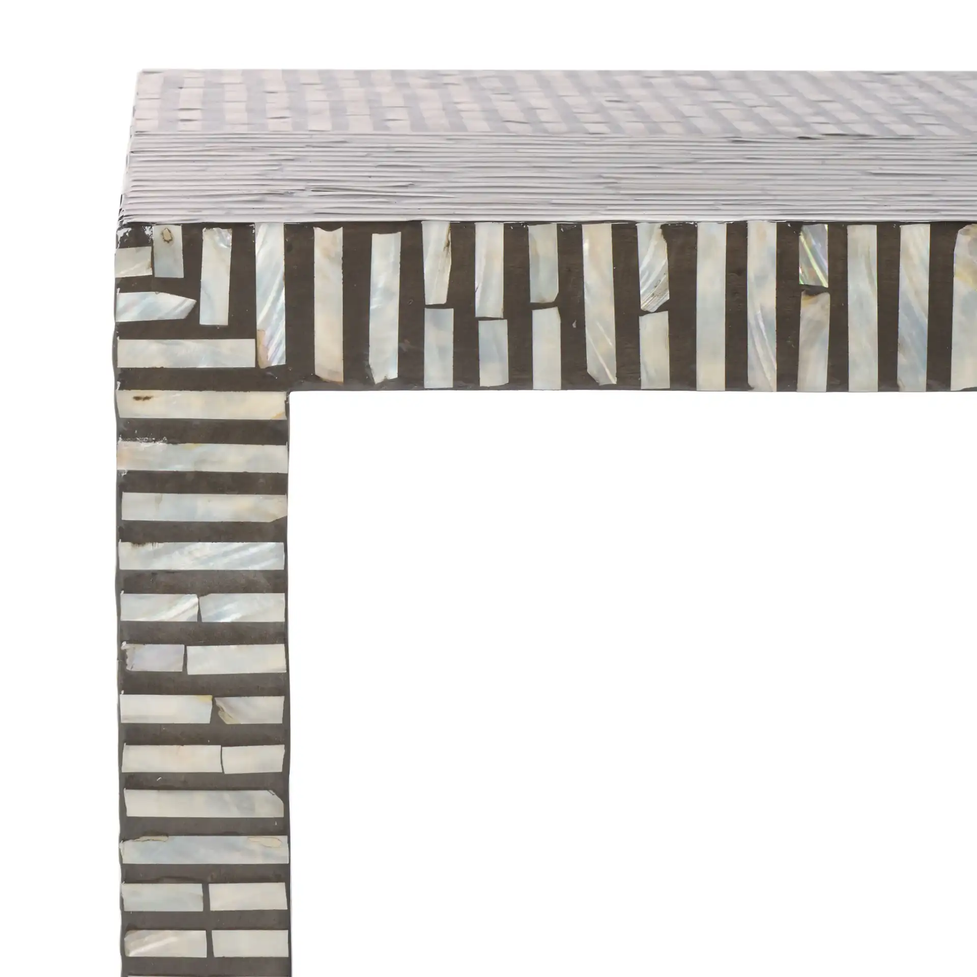 Hamza Rectangle Coffee Table in Multicolor / Black in a styled room