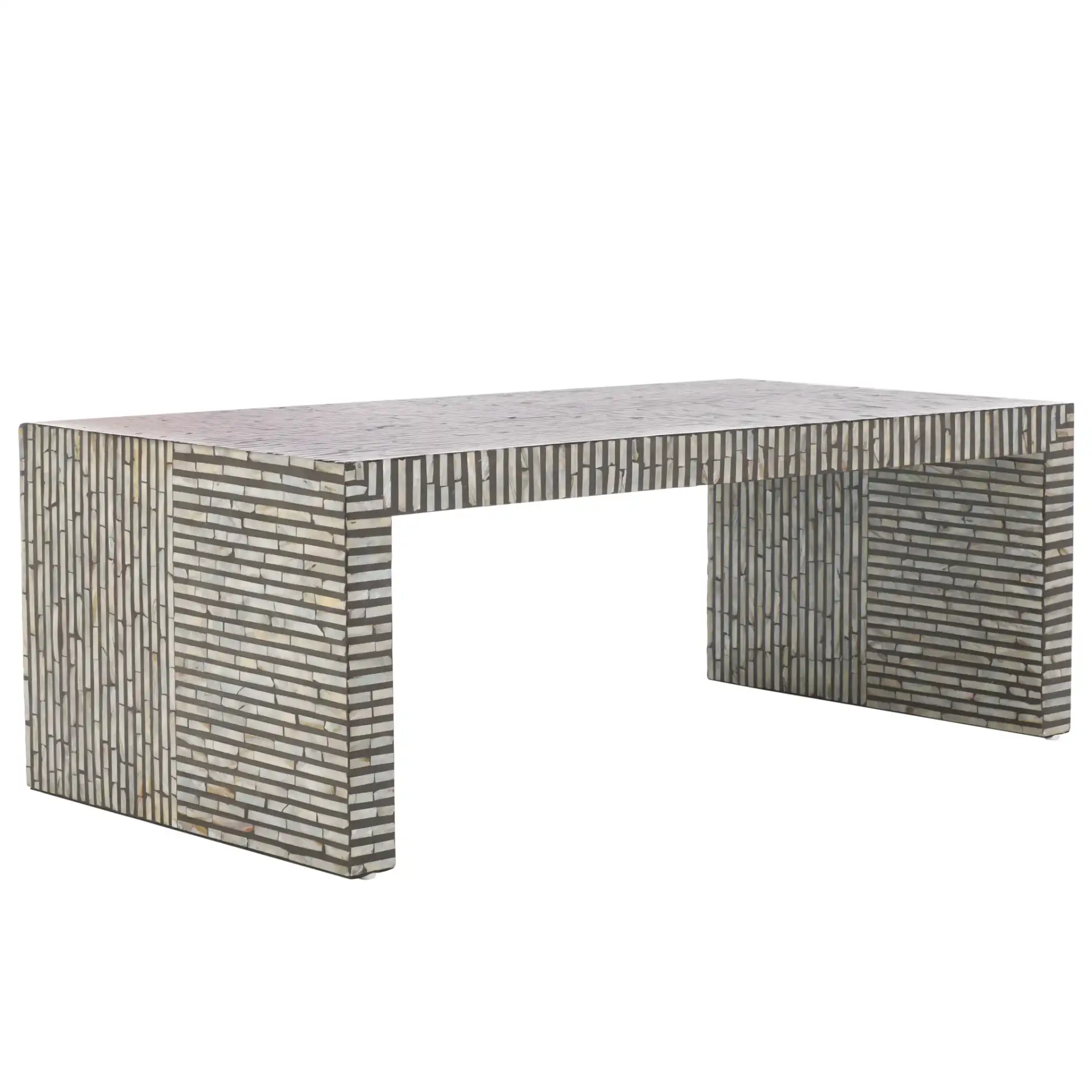 Hamza Rectangle Coffee Table in Multicolor / Black, detail view