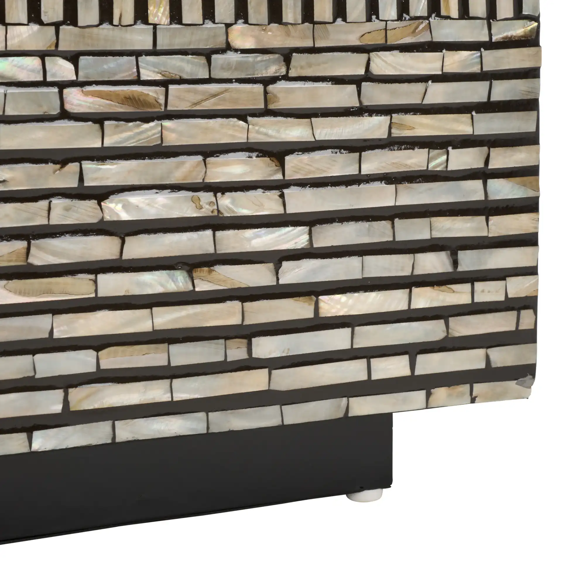 Hamza Rectangular Prism Coffee Table in Multicolor / Black, detail view
