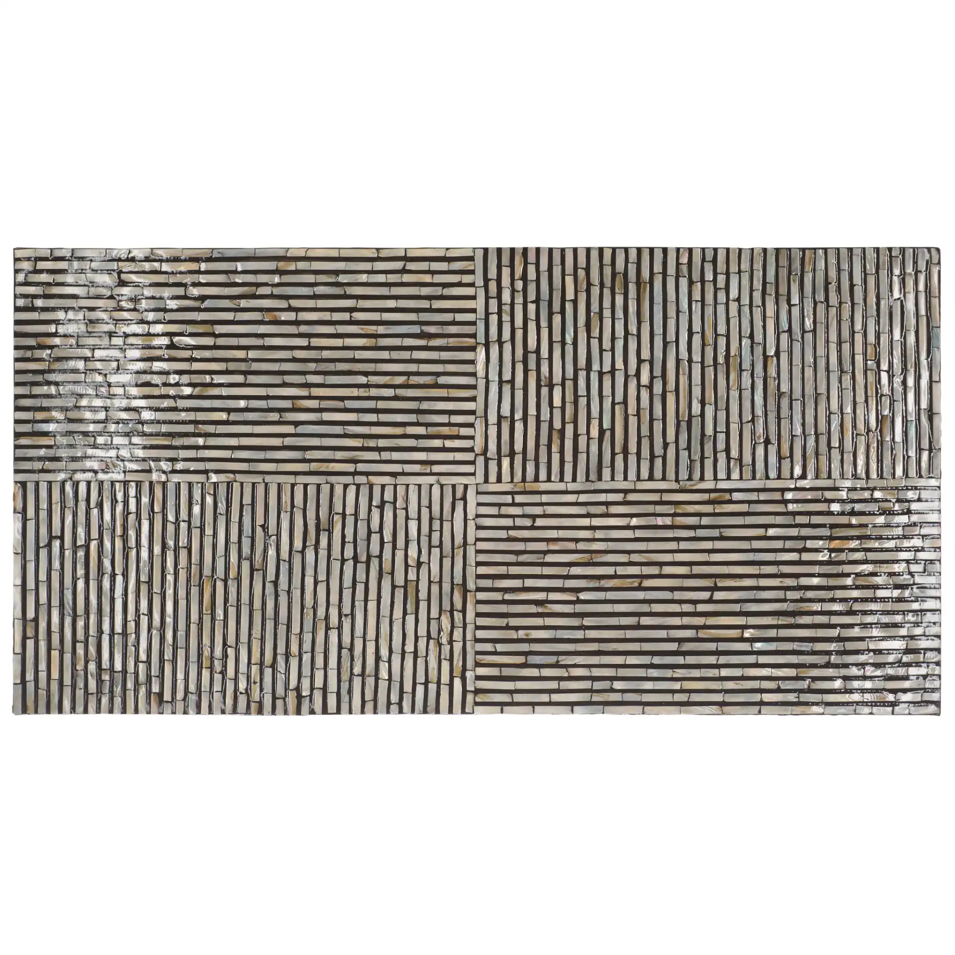 Hamza Rectangular Prism Coffee Table in Multicolor / Black, detail view