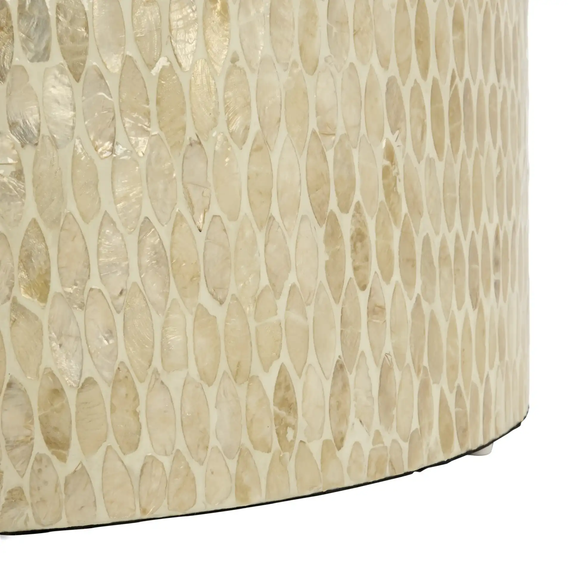 Analia Round Coffee Table in Beige, detail view