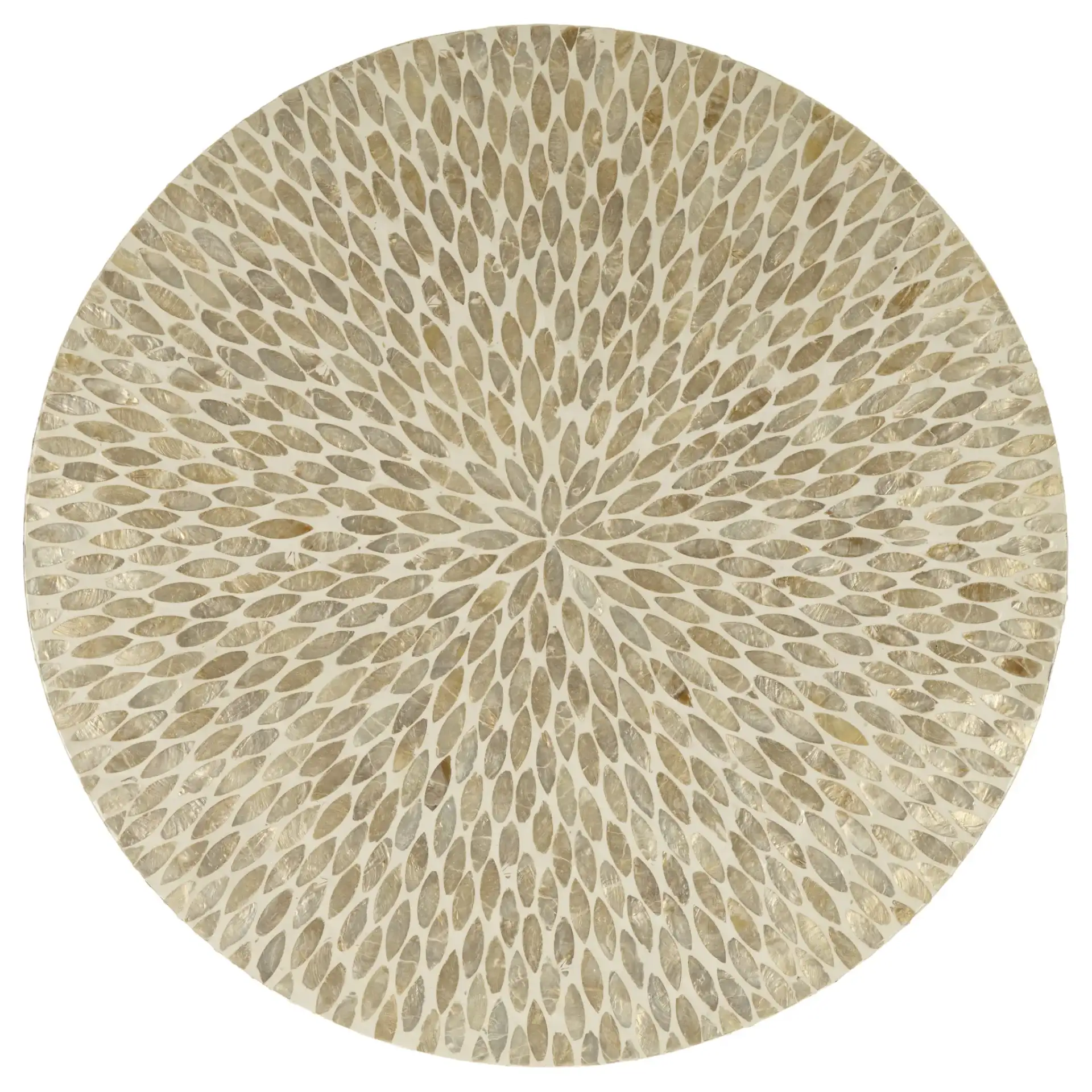 Analia Round Coffee Table in Beige, detail view
